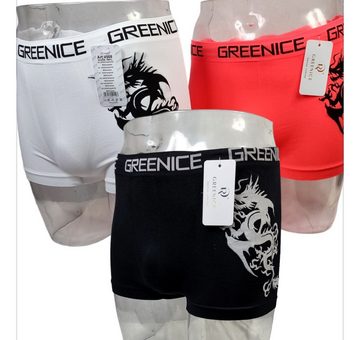 GreenIce Boxer Boxershorts Herren (Packung, 3er Pack) mit Logo auf dem Taillenbund