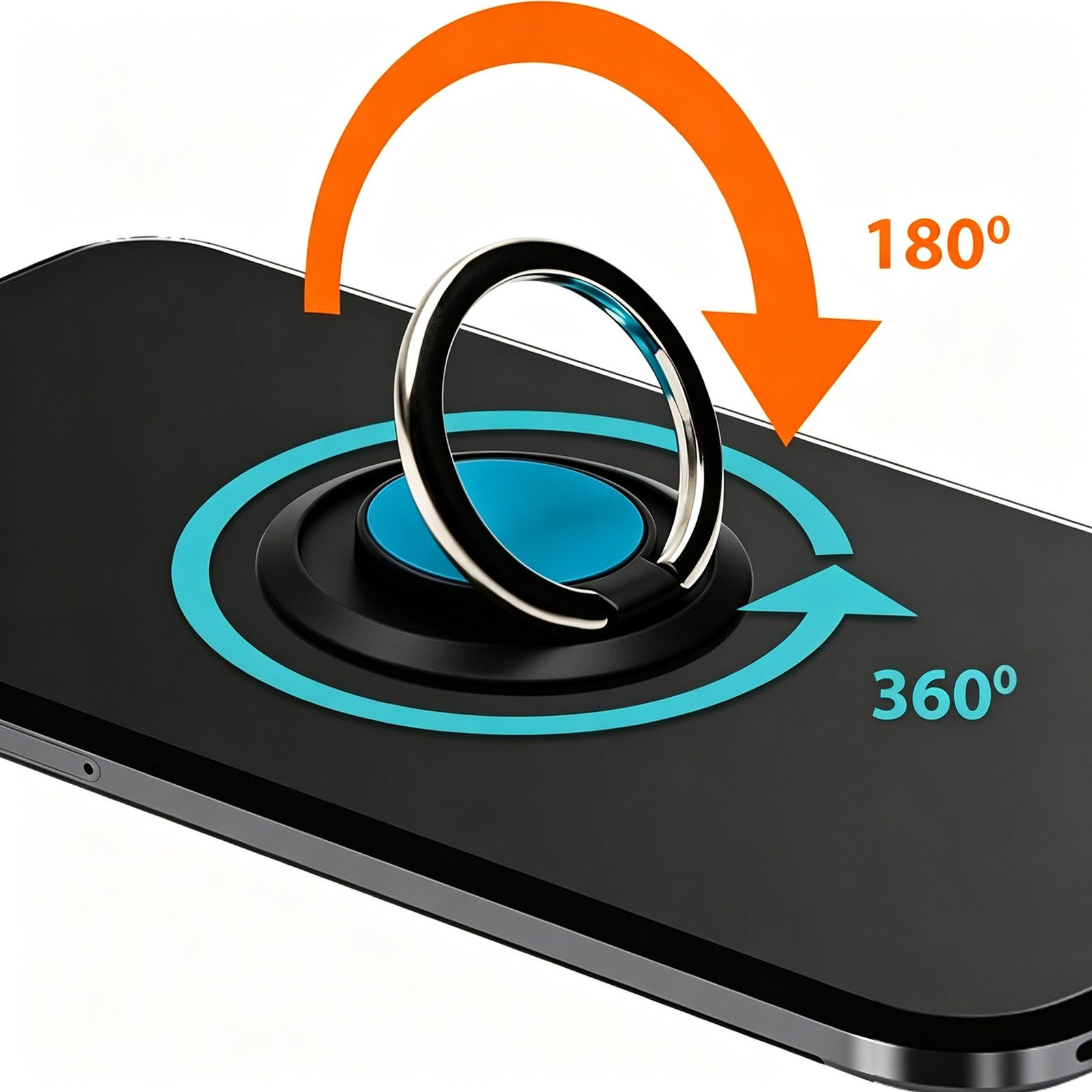 BOOD Smartphone-Halterung 360 Grad drehbarer Smartphone Fingerhalter Halter Halterung Ständer, (bis 8 Zoll, Packung, 1-tlg., Keine Montage erforderlich) – Bild 2 von 5