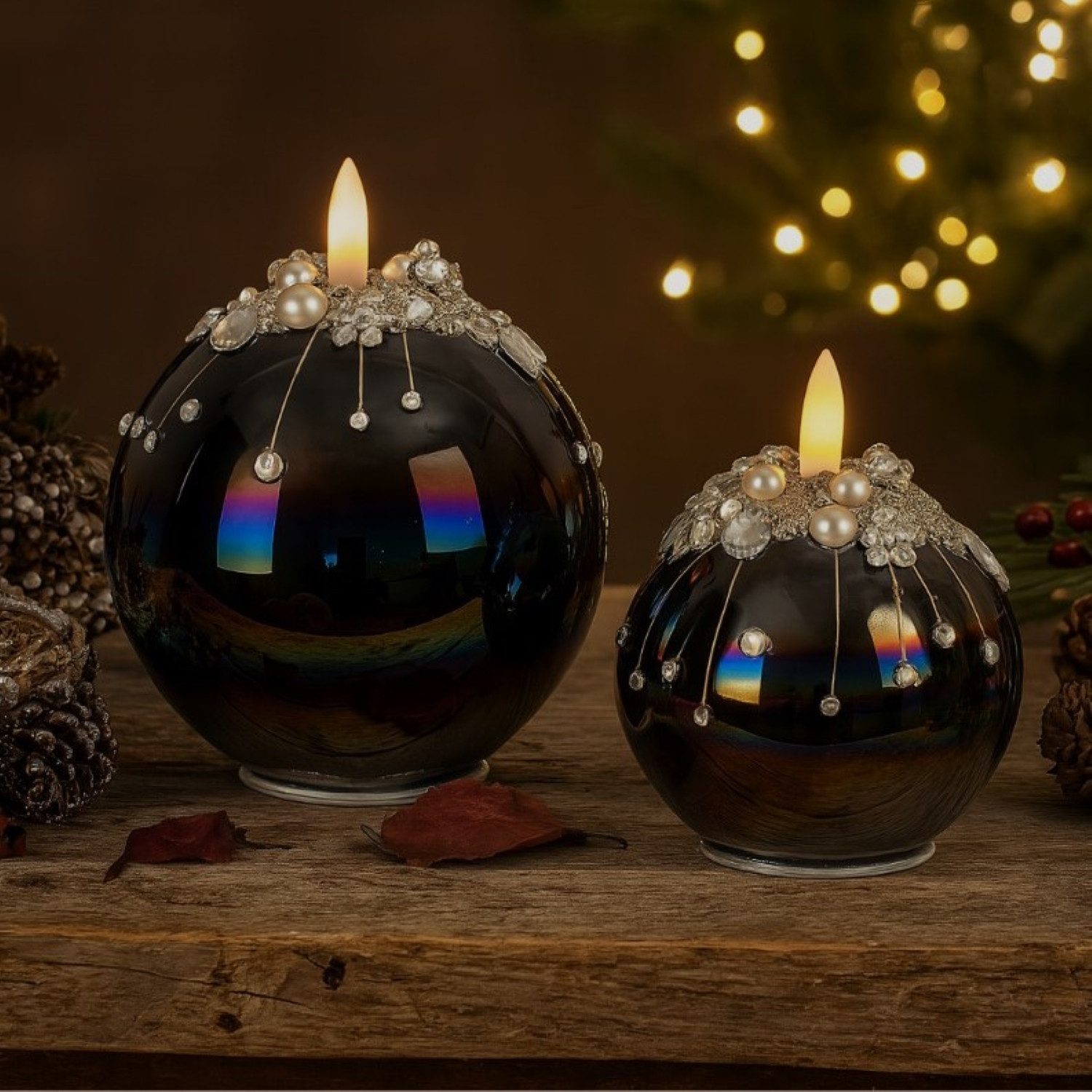 Online-Fuchs LED-Kerze - 2 runde LED Kerzen aus Glas mit 6-Stunden Timerfun günstig online kaufen