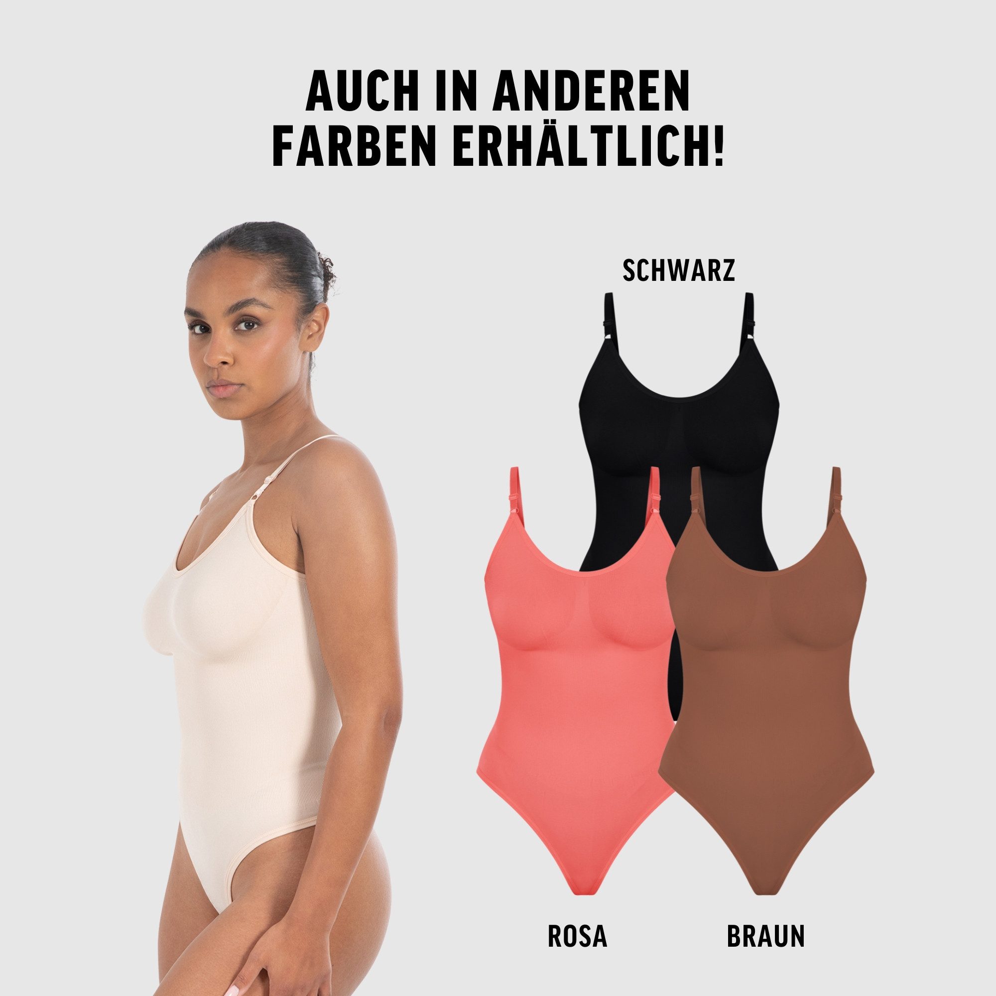 Smilodox Miederbody 3x Nysa Bodysuit, Formbody mit V-Ausschnitt, figurformend Figurformend, Strech, Rückenauschnitt, V-Ausschnitt – Bild 4 von 5