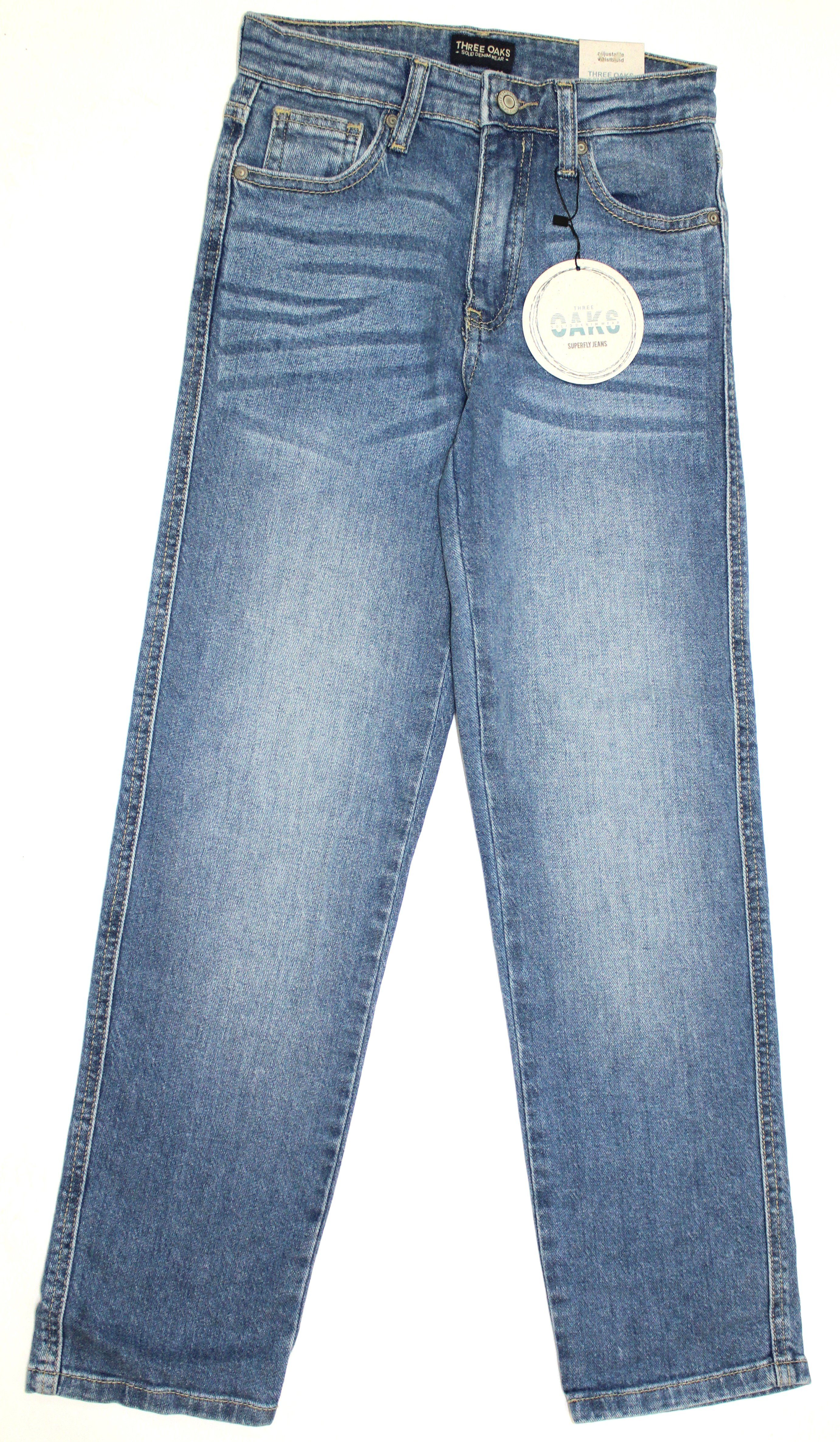 BAGGY-FIT-JEANS Blue OAKS Jeans (1-tlg) 282 THREE Bequeme