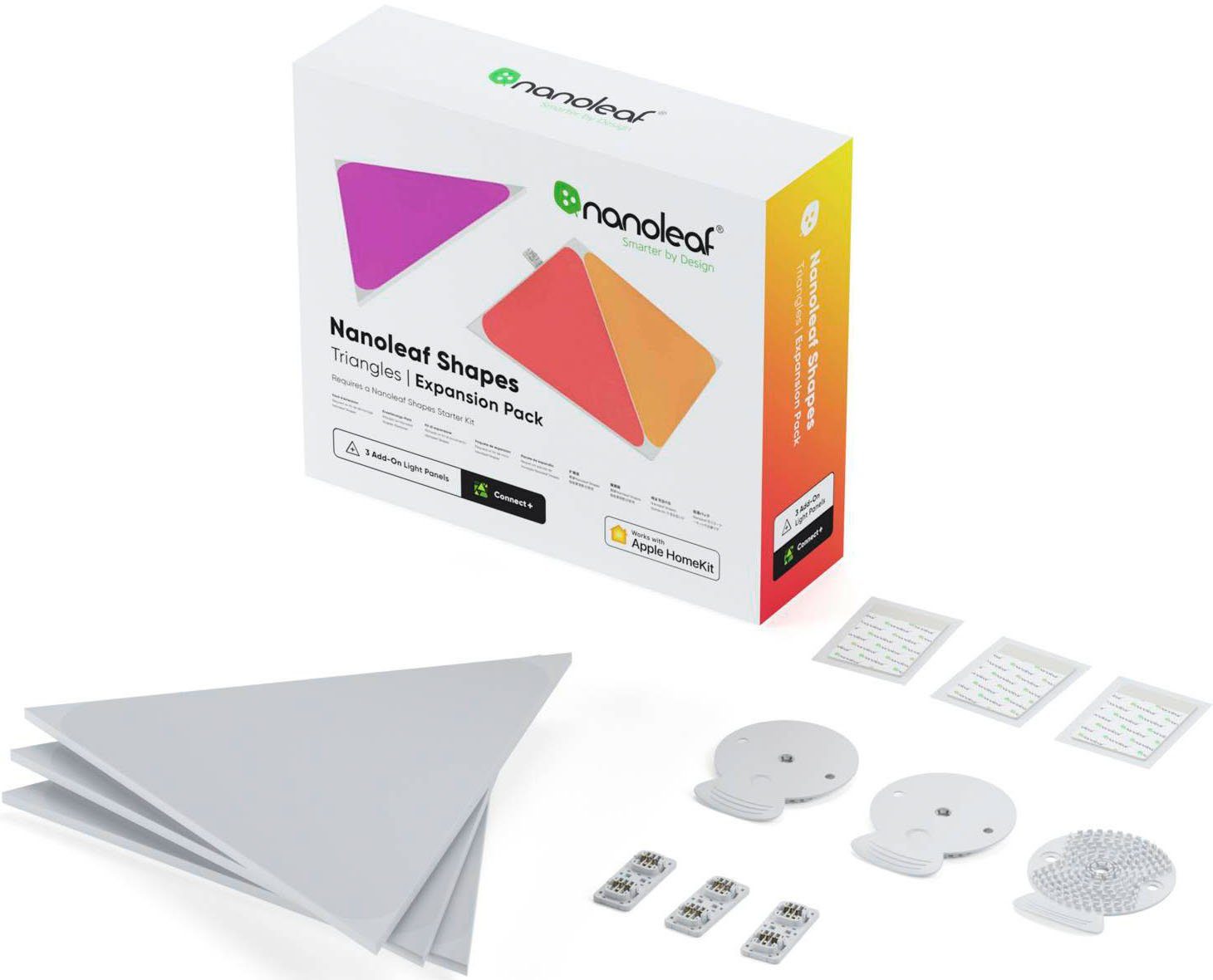 nanoleaf LED Panel Triangles, Dimmfunktion, LED fest integriert, Farbwechsler, Expansion Pack - 3 PK, Erweiterung zum Starter Kit