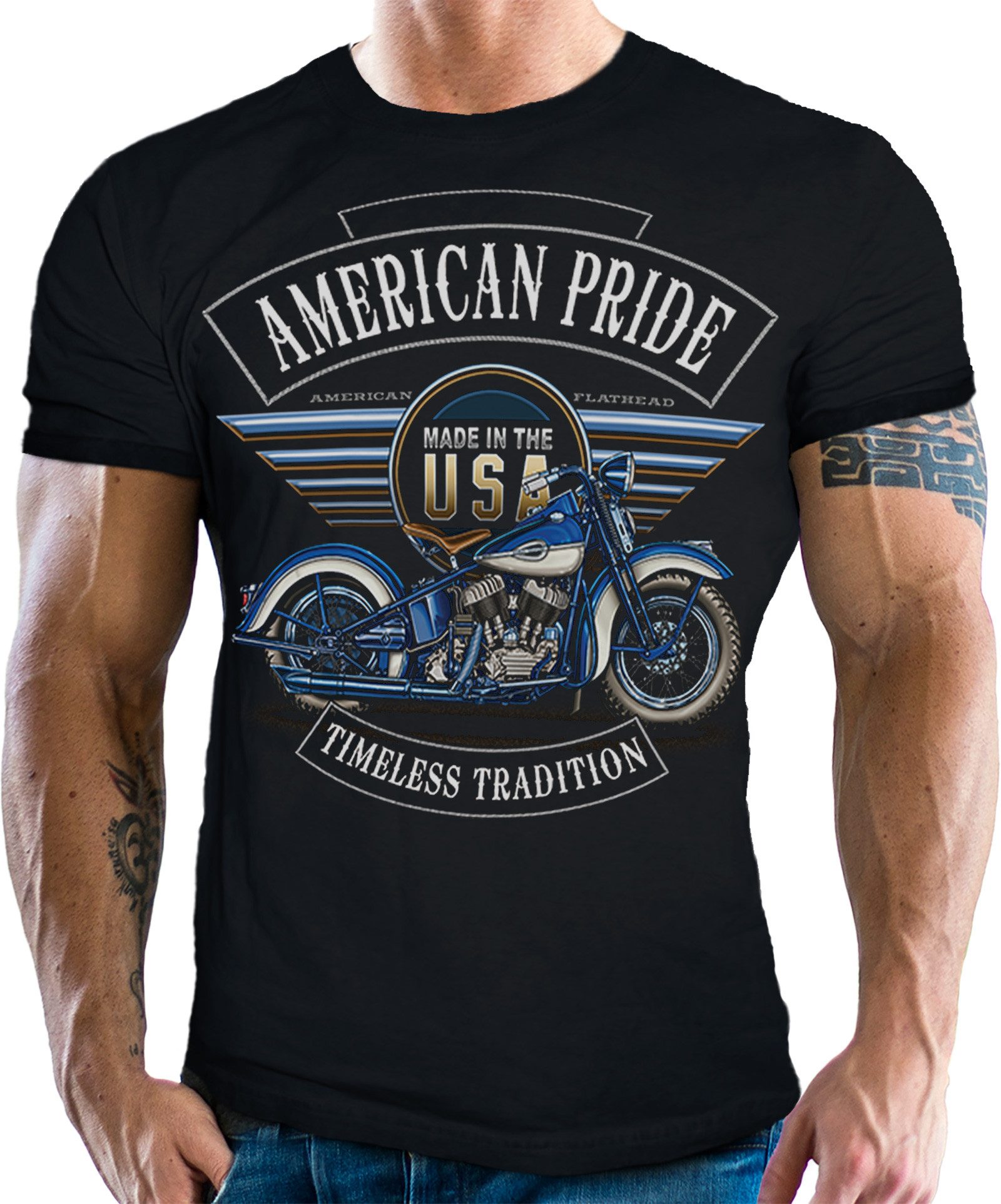 GASOLINE BANDIT® T-Shirt für Motorradfahrer und Biker: American Pride - Timeless Tradition