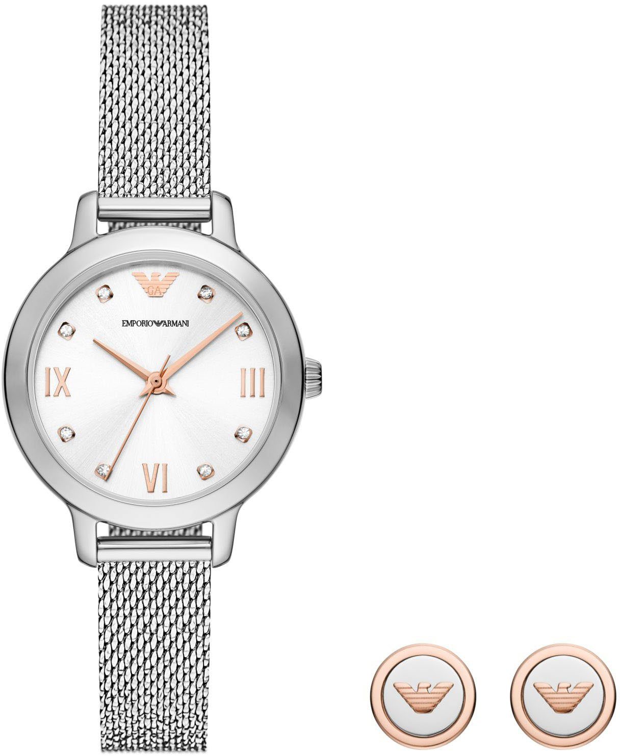 Emporio Armani Quarzuhr AR80065SET, (Set, 3-tlg., günstig online kaufen