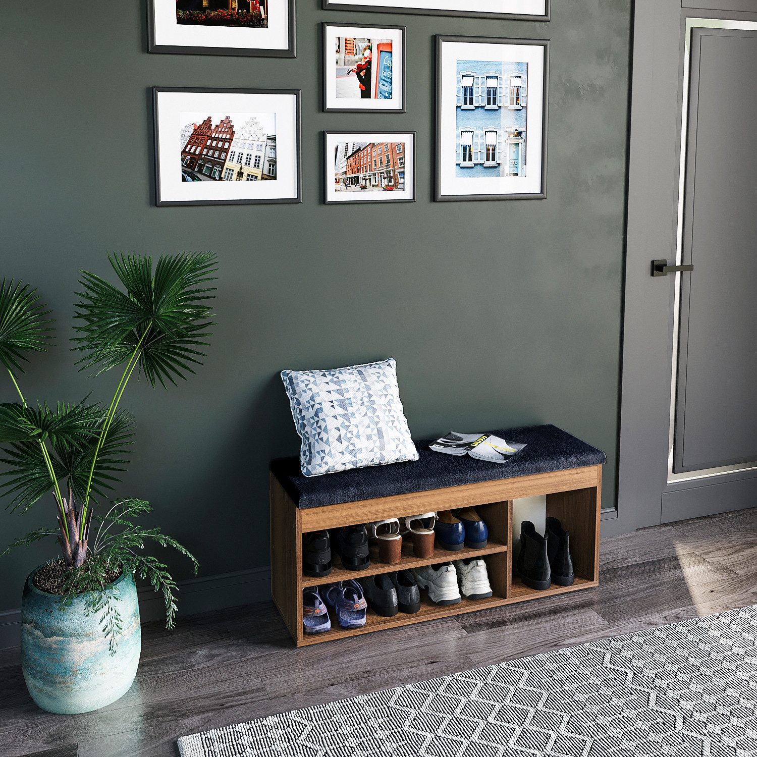 KOMTO Schuhbank Mit Sitzfläche Schuhregal Bank mit Stauraum Schuhschrank mi günstig online kaufen