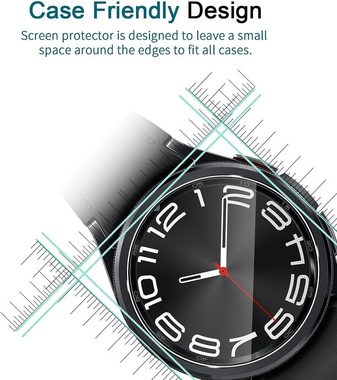 MSM 3X Schutz für Samsung Galaxy Watch 6 Classic 43 mm Panzerfolie Display, Displayschutzglas