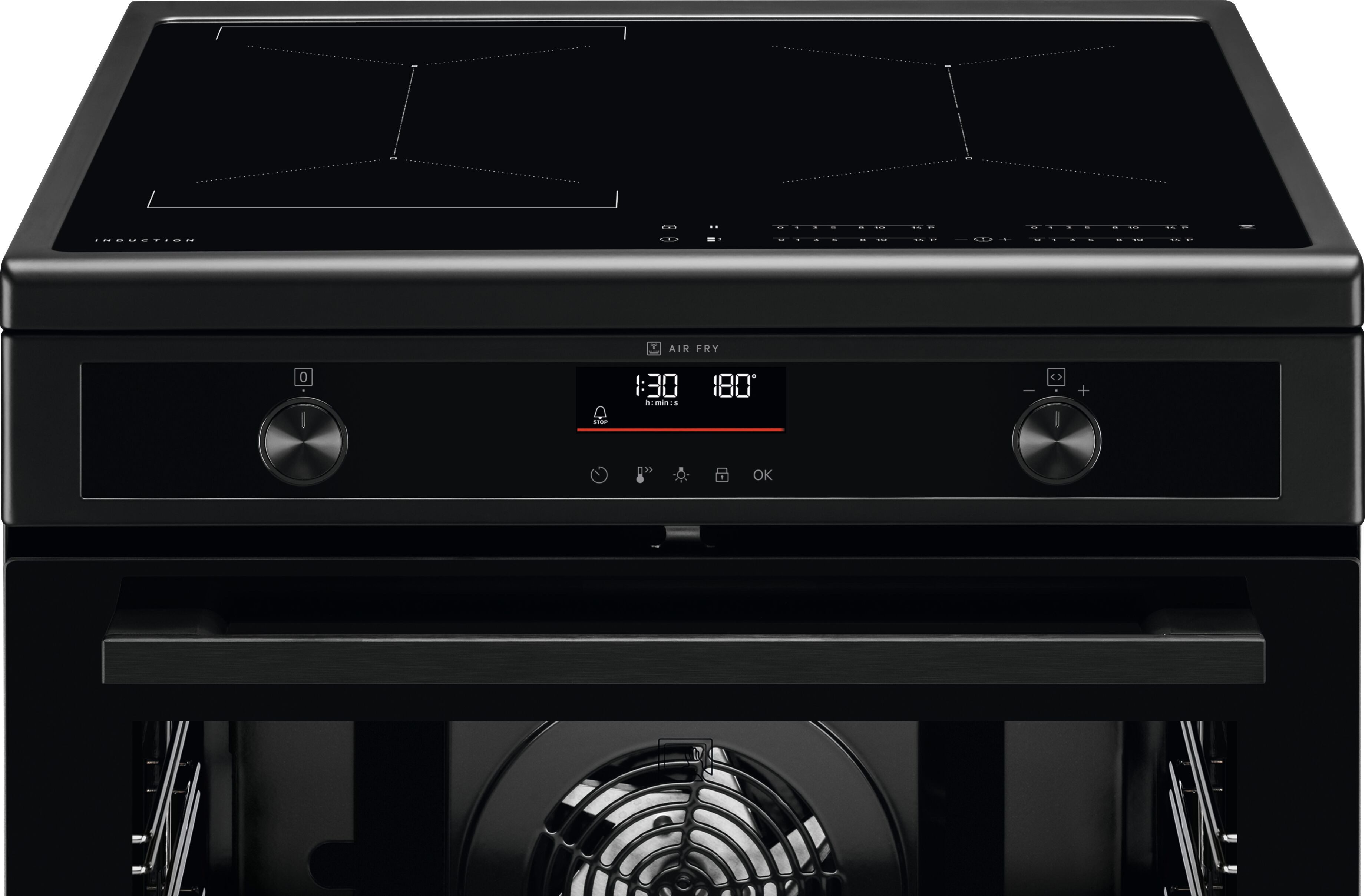 AEG Induktions-Standherd CIB6499APB, mit Teleskopauszug nachrüstbar, mit Glastür, mit Pyrolyse-Funktion, mit Hob²Hood-Steuerung