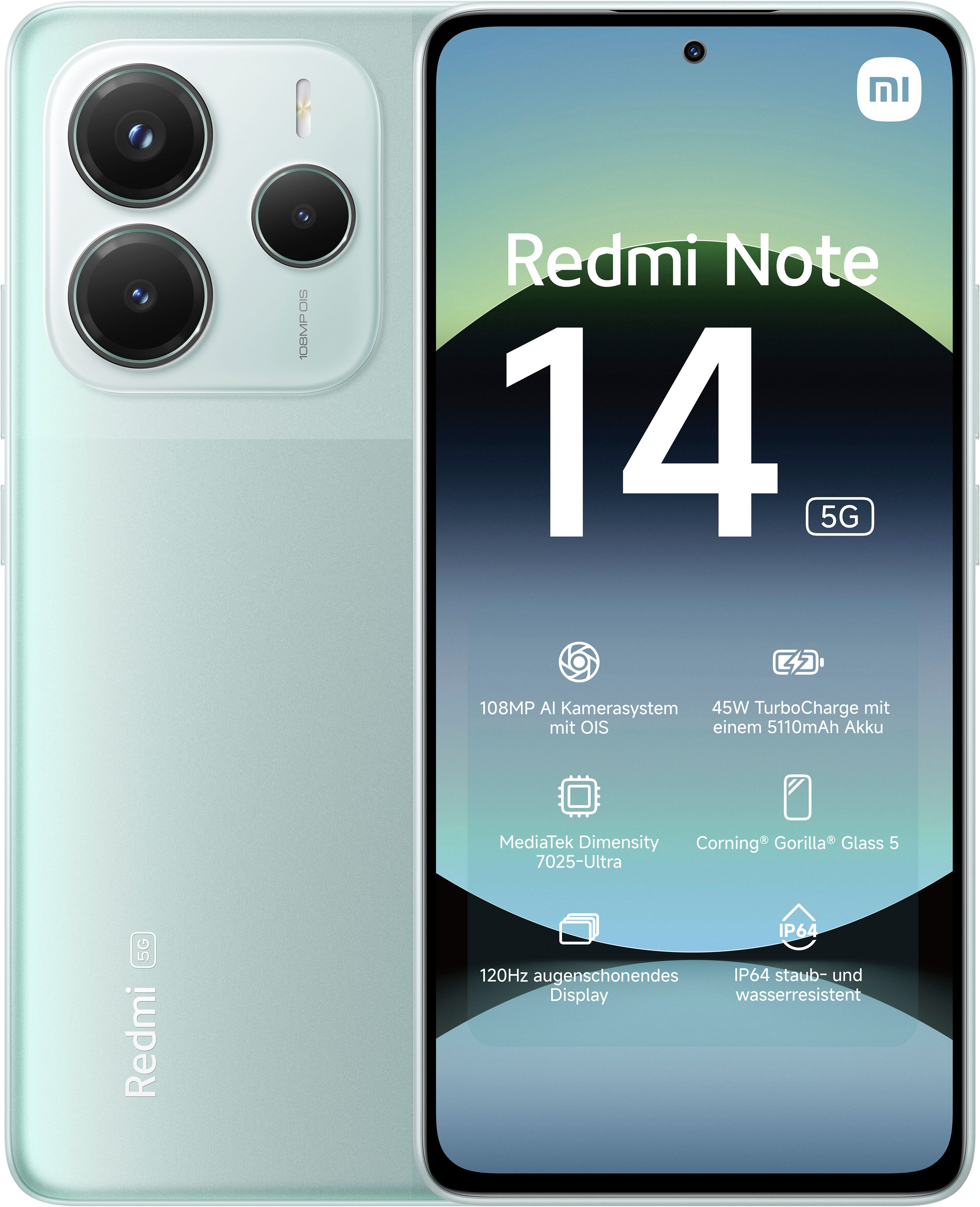 Xiaomi Redmi Note 14 5G Smartphone – 6,67" AMOLED 120 Hz, 8+256 GB, 108 MP Kamera, 5110 MAh, Dimensity 7025