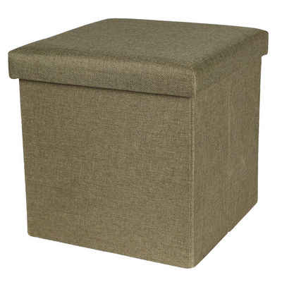 Home4Living Sitztruhe Sitzbox Sitzwürfel Sitzhocker Stoffbox Textilbox Hocker Grün, Dekorativ, Sitzwürfel mit Stauraum