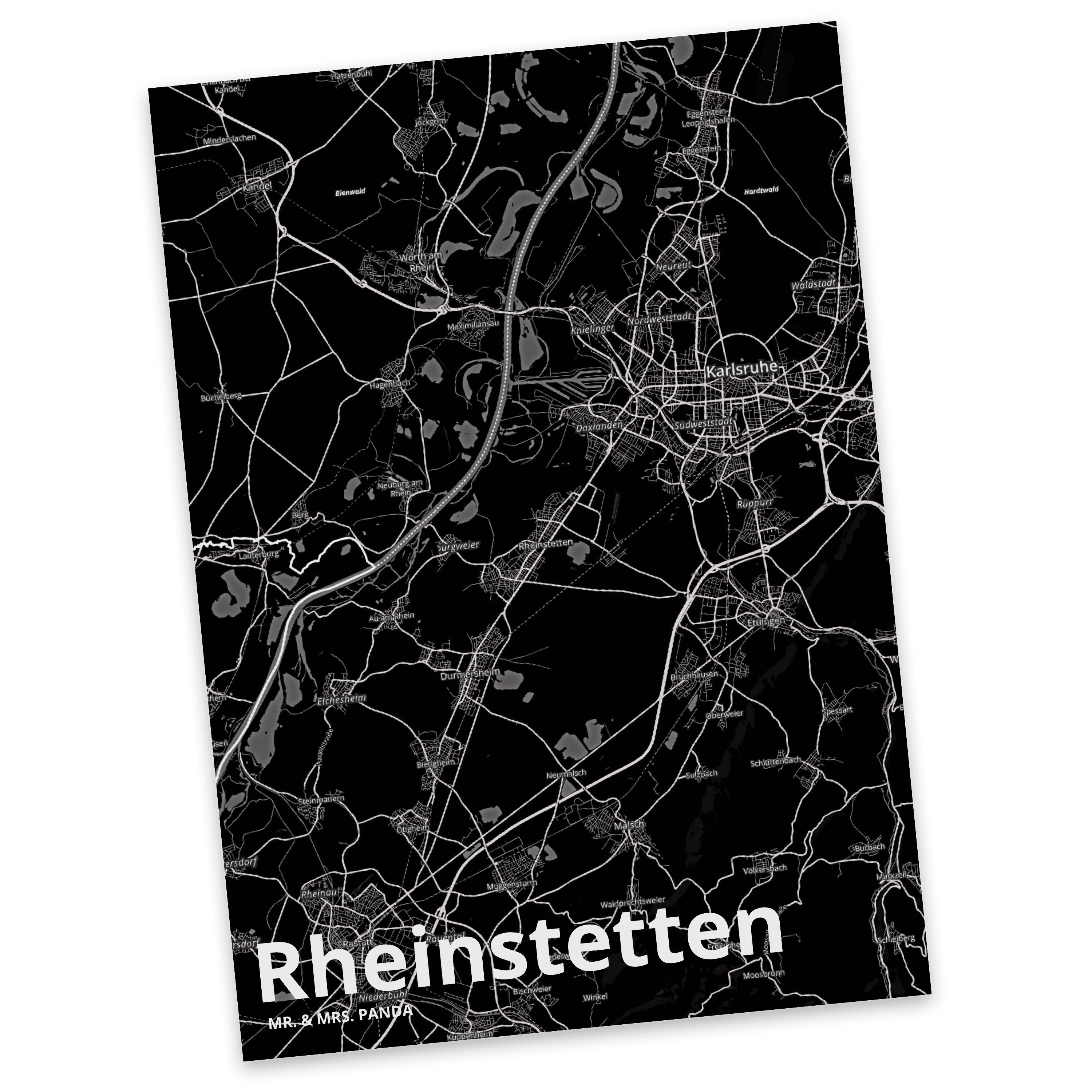 Einladungskarte, Geschenk, Postkarte Städte, Mrs. Geschenkkarte, Panda & Mr. Stad - Rheinstetten