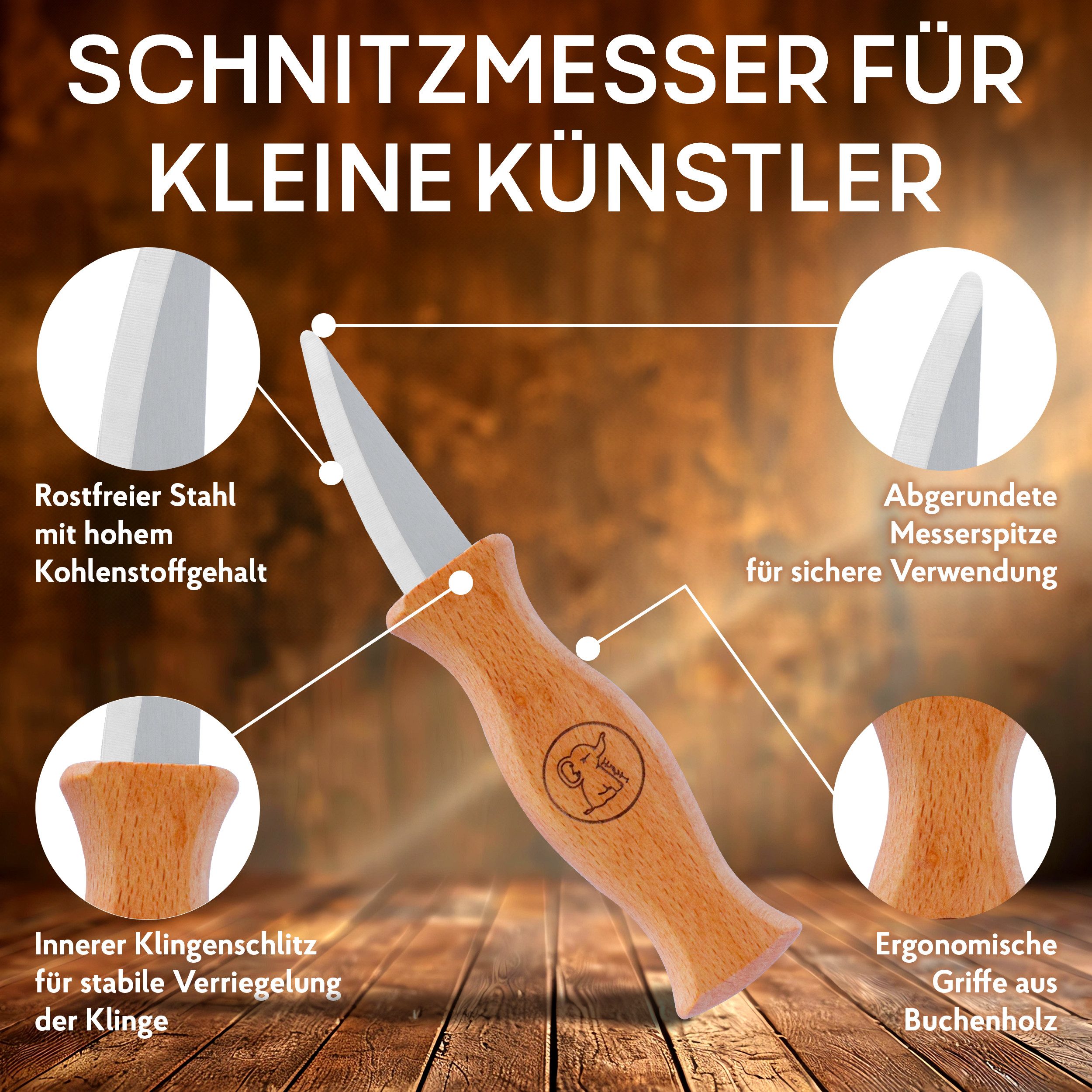 Eli Taschenmesser Schnitzmesser Kinder - Kindermesser - Schnitzset - Kinder günstig online kaufen