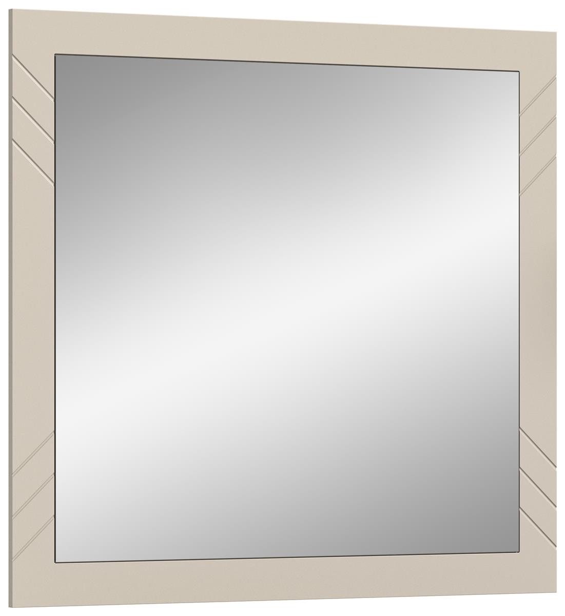 möbelvita Wandspiegel Memo Spiegel B/H/T 80x80x2 in sandbeige, Front mit gefrästen Ornamenten