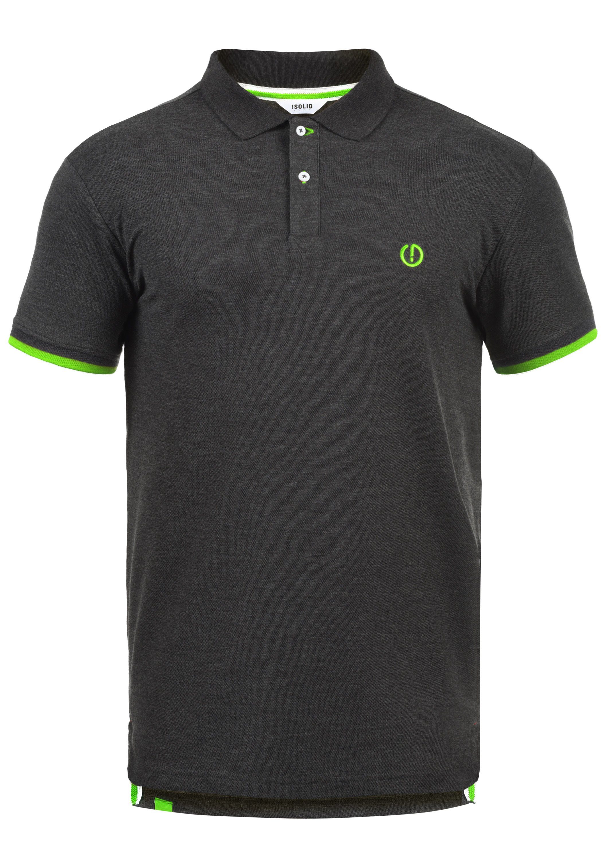 Grey (8288) Poloshirt verlängerter Rückenpartie Polo mit Dark SDBenjaminPolo !Solid Melange