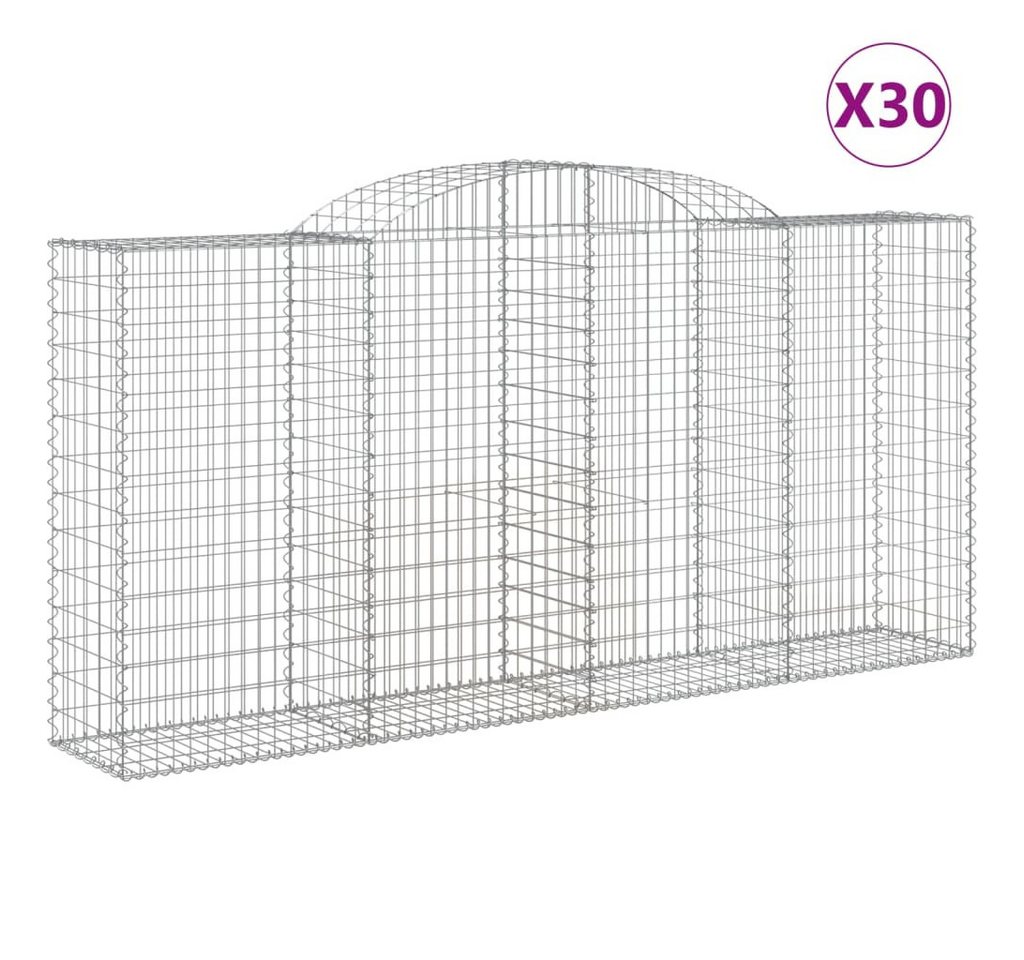 Thumbnail - vidaXL Blumentopf Gabionen mit Hochbogen 30 Stk 300x50x140/160cm Verzinktes Eisen (30 St)