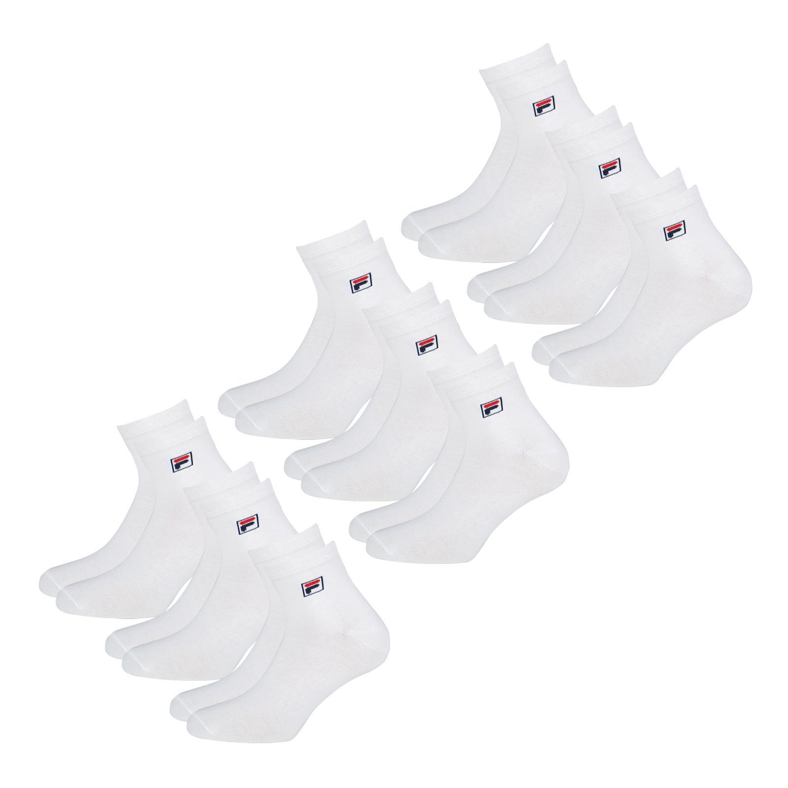 (9-Paar) Sportsocken white Fila Piquebund 300 Socken Quarter mit elastischem