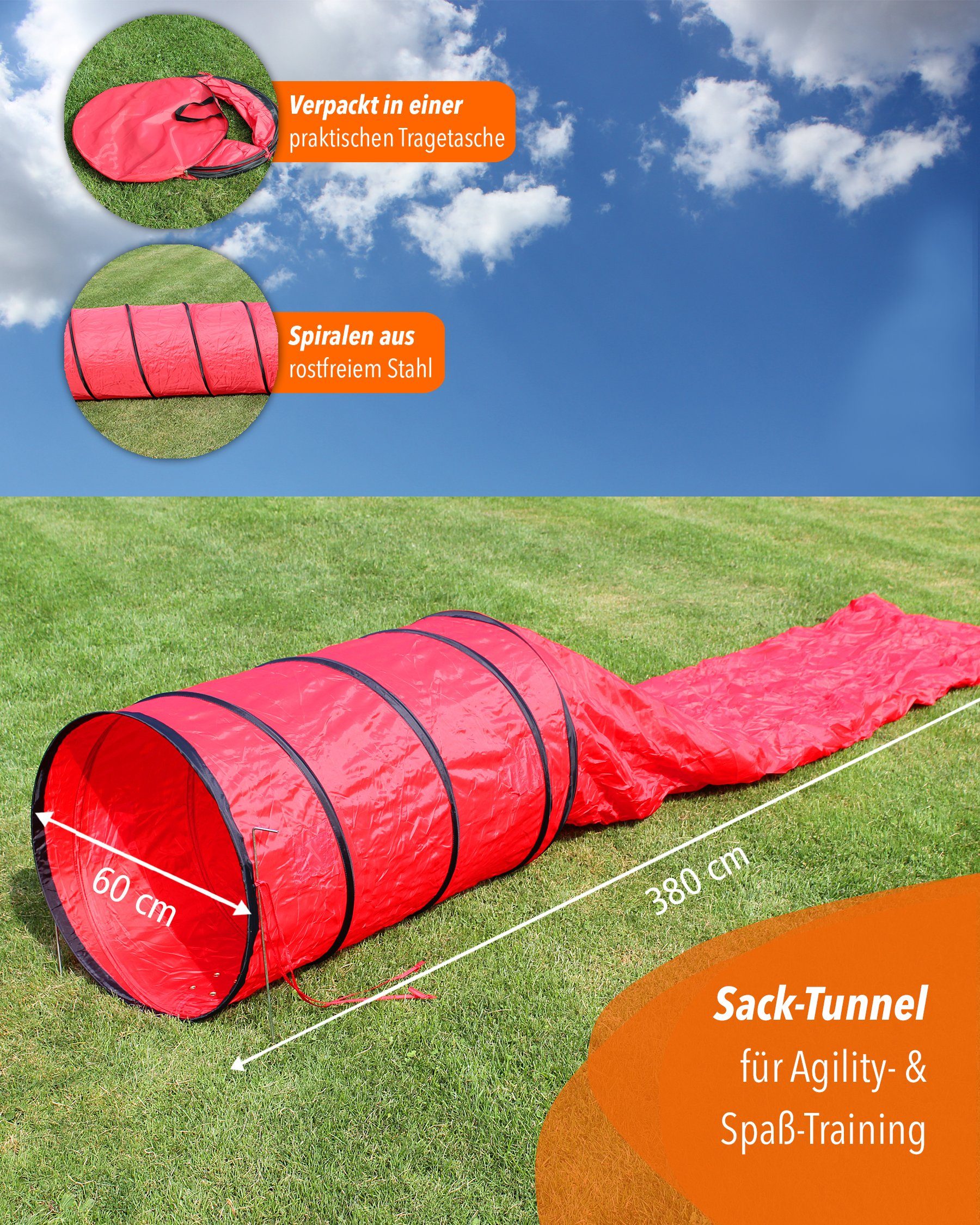 Superhund Agility-Tunnel Agility Sacktunnel, Spieltunnel, 3,80 günstig online kaufen
