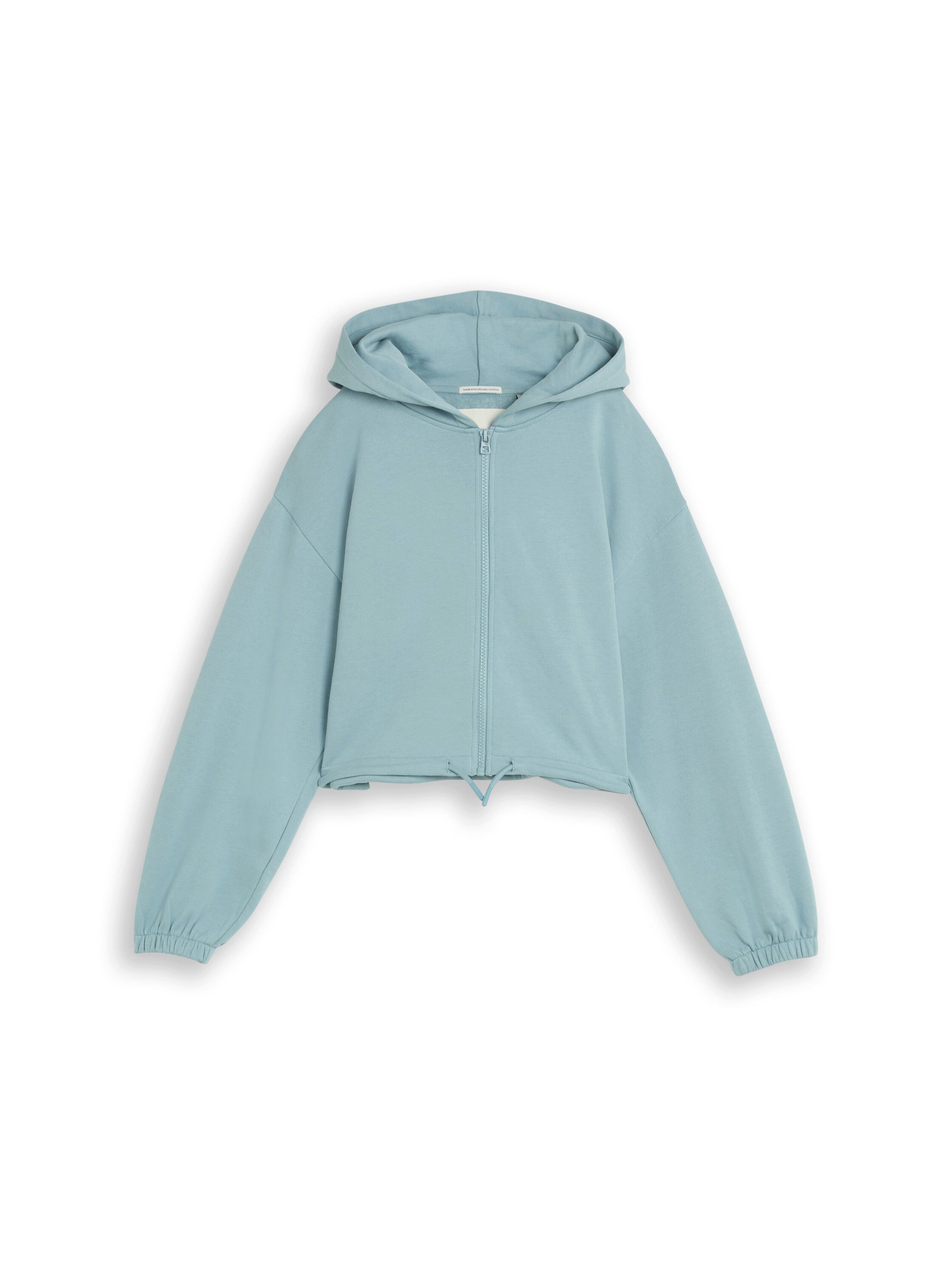 TOM TAILOR Sweatjacke Full Zip mit Kordelzug in kurzer Form – Bild 2 von 4