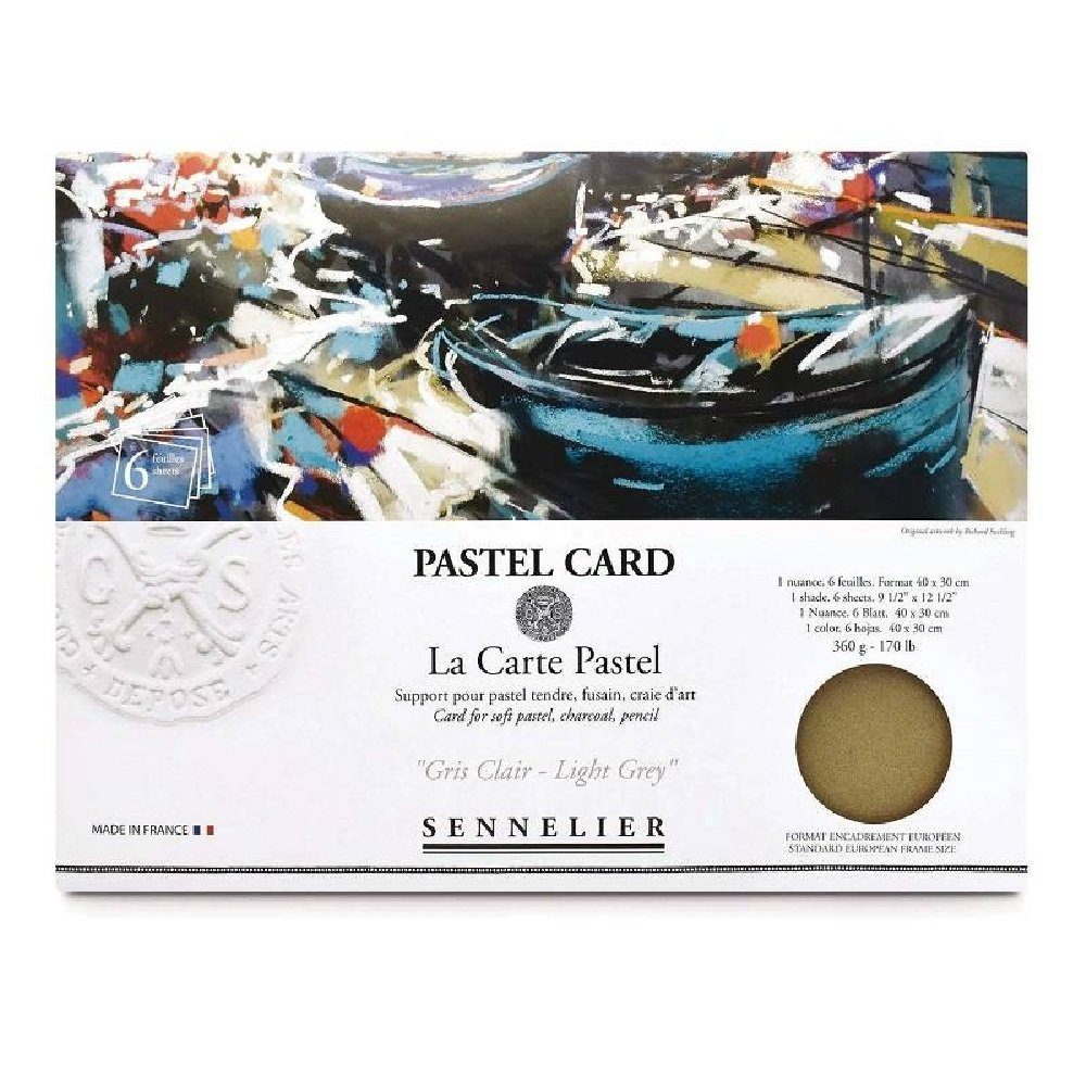 SENNELIER Papierkarton La Carte Pastel - Hellgrau, 6 Blatt 40x30cm