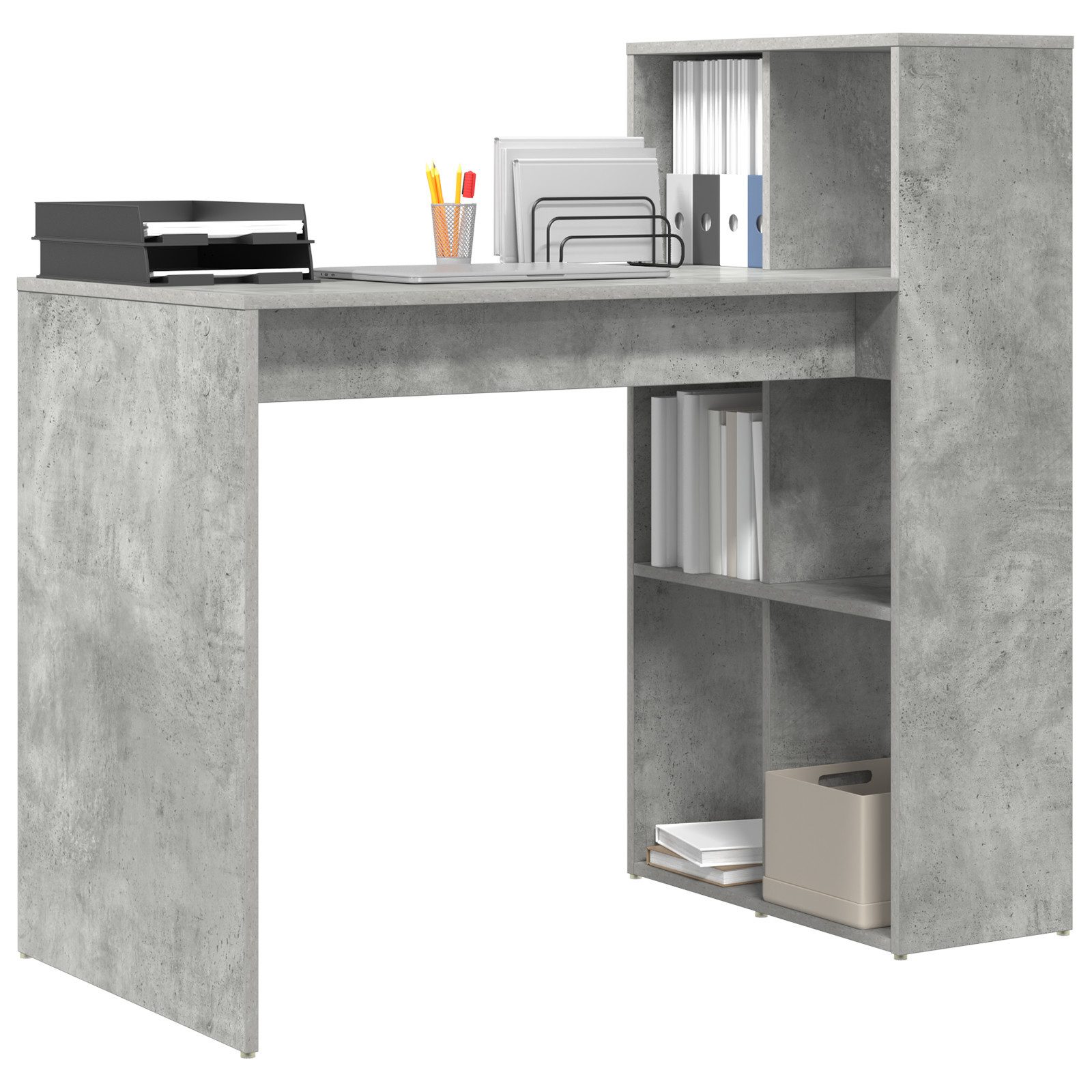vidaXL Schreibtisch Schreibtisch Beton Grau Holzwerkstoff günstig online kaufen