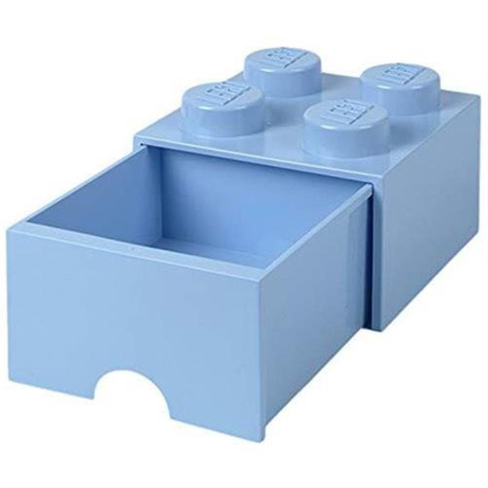 Room Copenhagen Aufbewahrungsdose LEGO® Storage Brick 4 Hellblau, mit Schublade, Baustein-Form, stapelbar