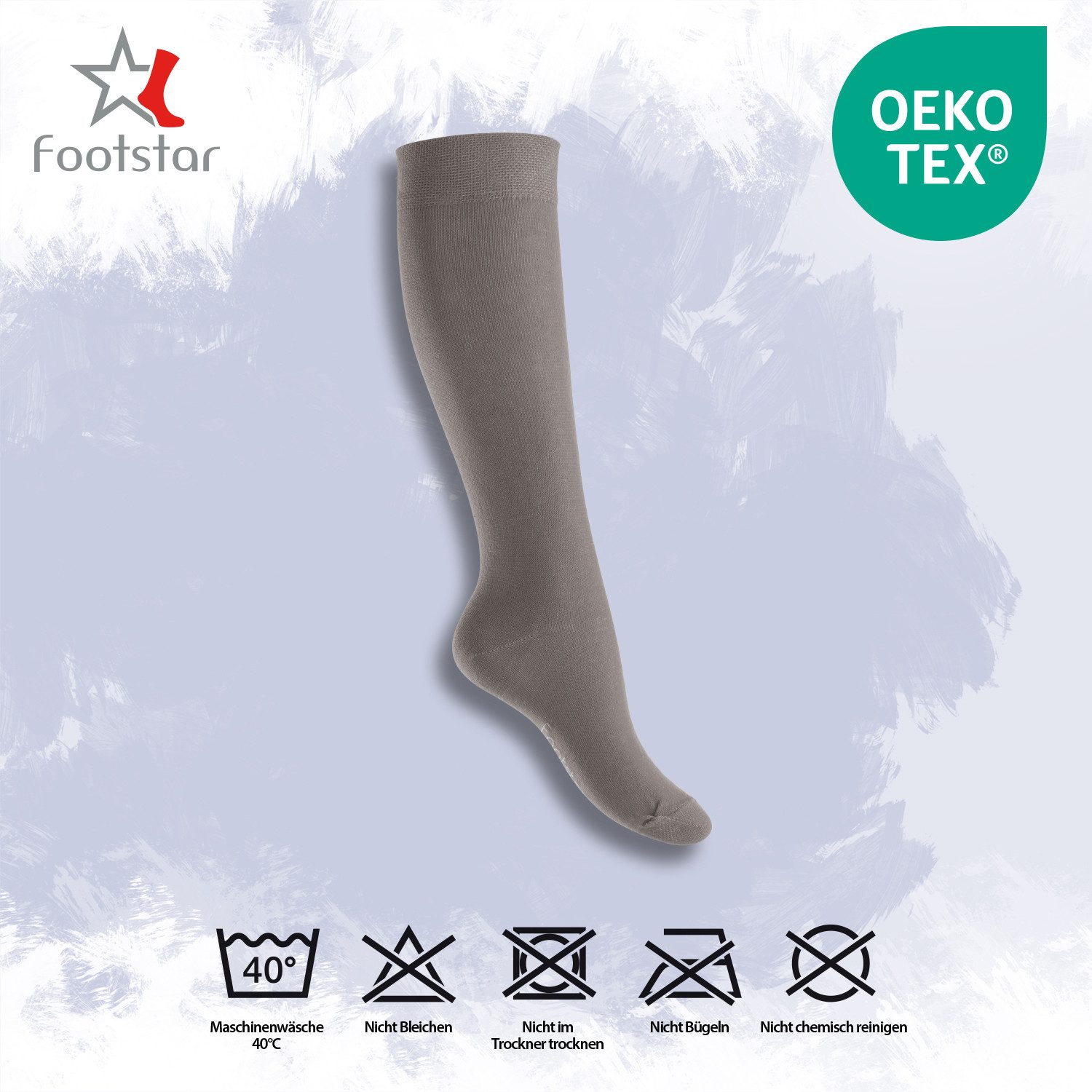 Footstar Langsocken EVERYDAY! 5 PAAR Damen & Herren Kniestrümpfe Lange Socken kniehoch – Bild 3 von 3