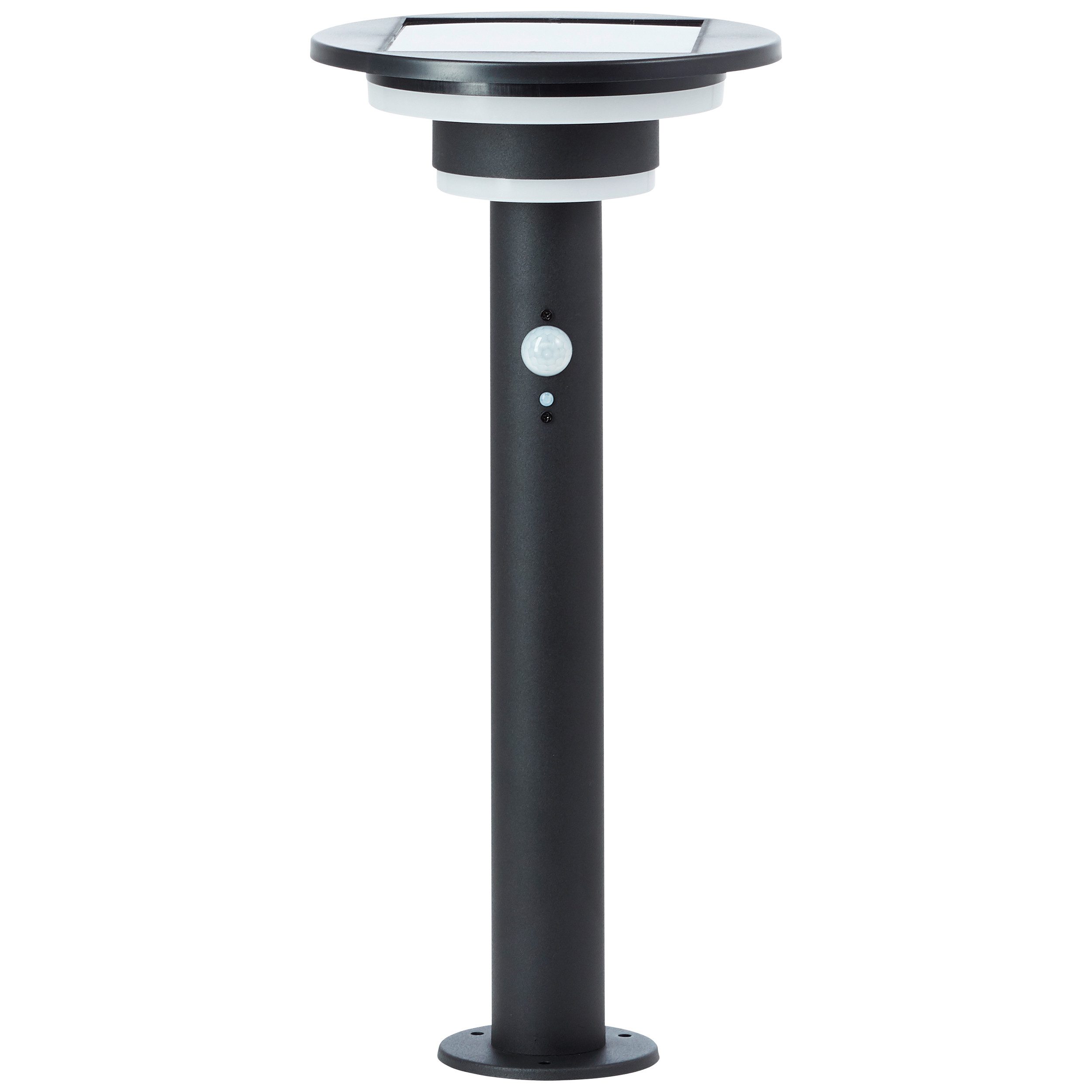 Brilliant LED Sockelleuchte Garvina, Bewegungsmelder, LED fest integriert, Warmweiß, Solar, 45 cm, 430 lm, 3000 K, Edelstahl, matt schwarz