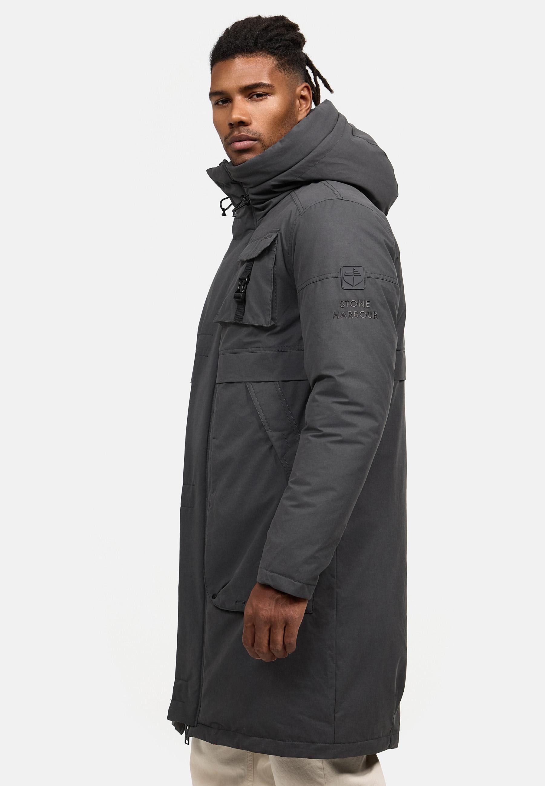 Stone Harbour Wintermantel Cyriaan XX Langer Herren Winterparka mit großen Eingrifftaschen
