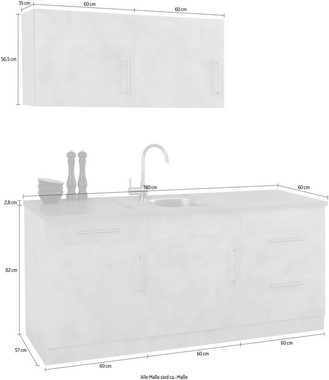 wiho Küchen Küche Cali, wahlweise mit E-Geräten, Breite 180 cm