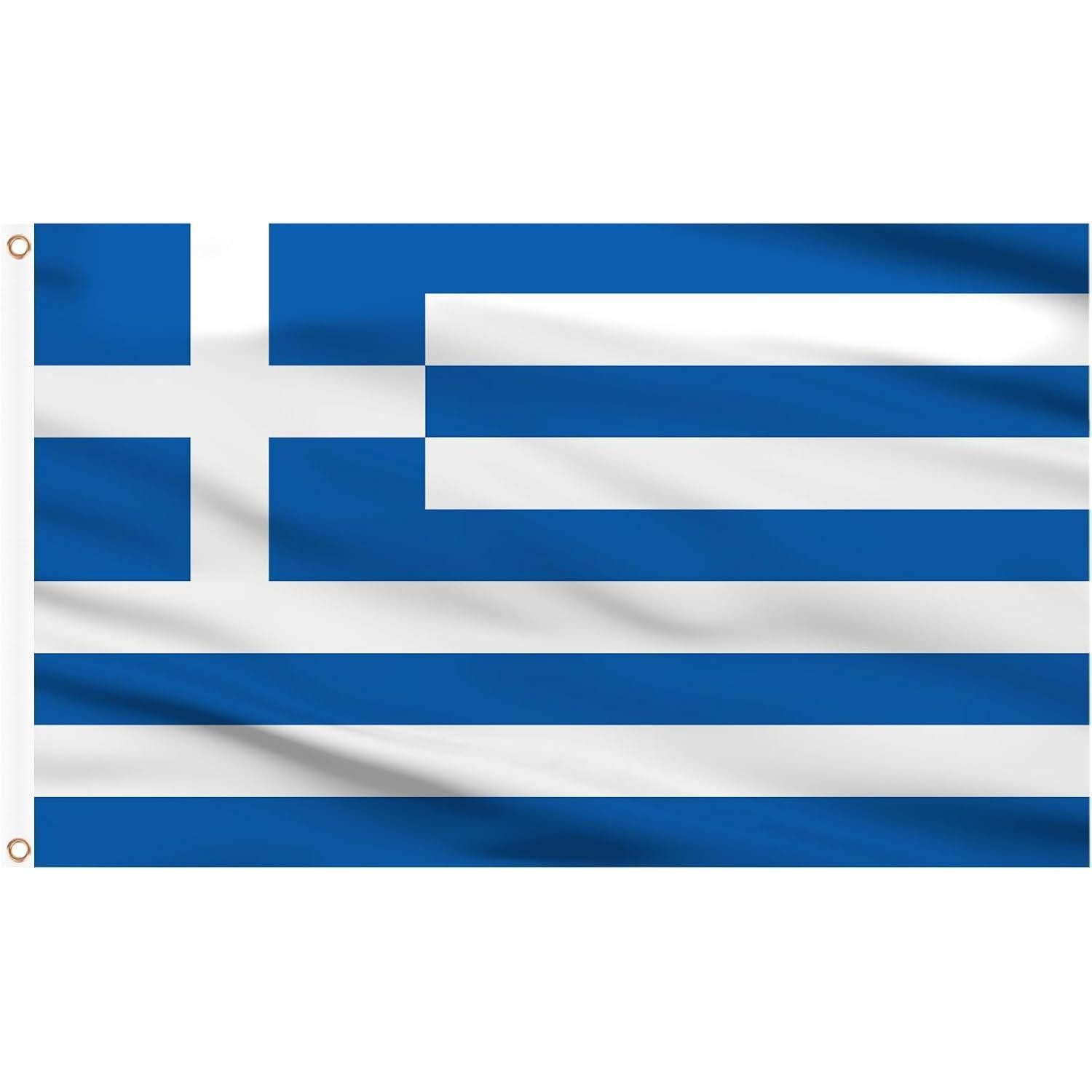 LuxusKollektion Flagge Flagge Griechenland 90x150 cm Messing Ösen 2 Stück Griechenland Flagge