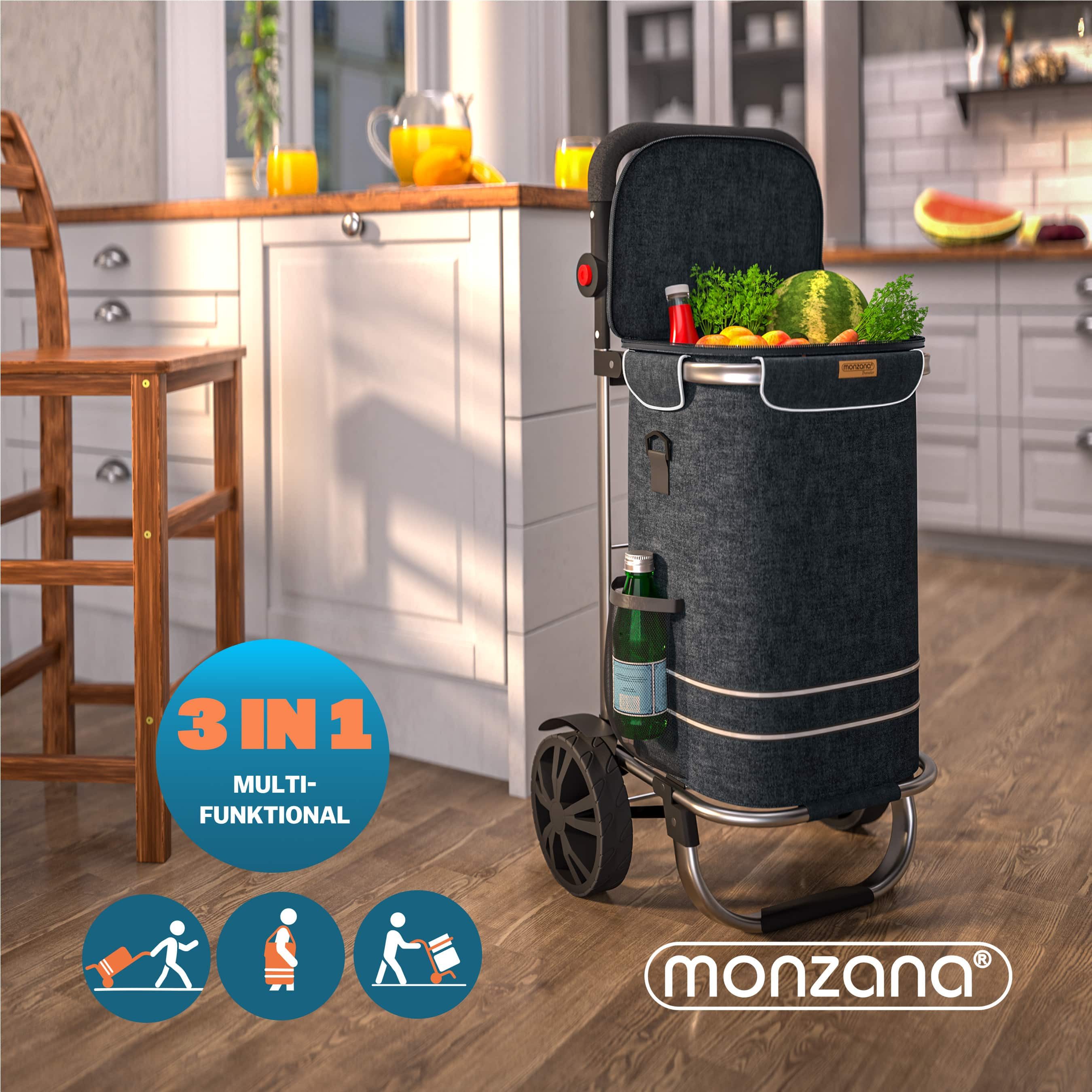 monzana Einkaufstrolley, 2in1 56L bis 50 kg klappbar abnehmbare Tasche Hand günstig online kaufen