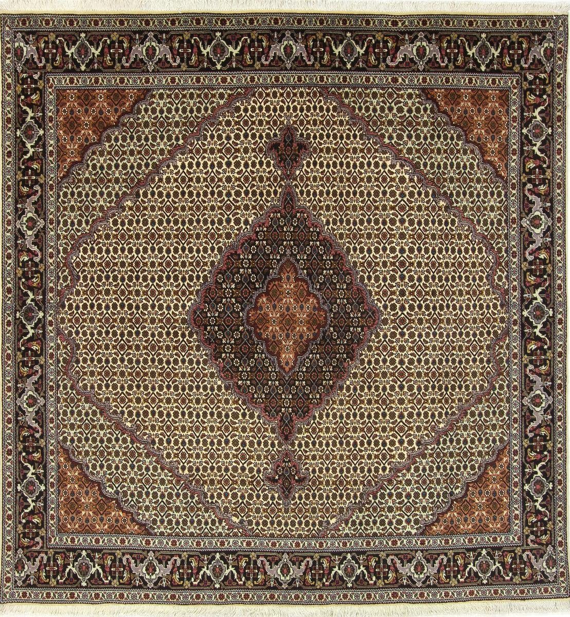 Orientteppich Täbriz Mahi 199x209 Handgeknüpfter Orientteppich / Perserteppich, Nain Trading, rechteckig, Höhe: 7 mm