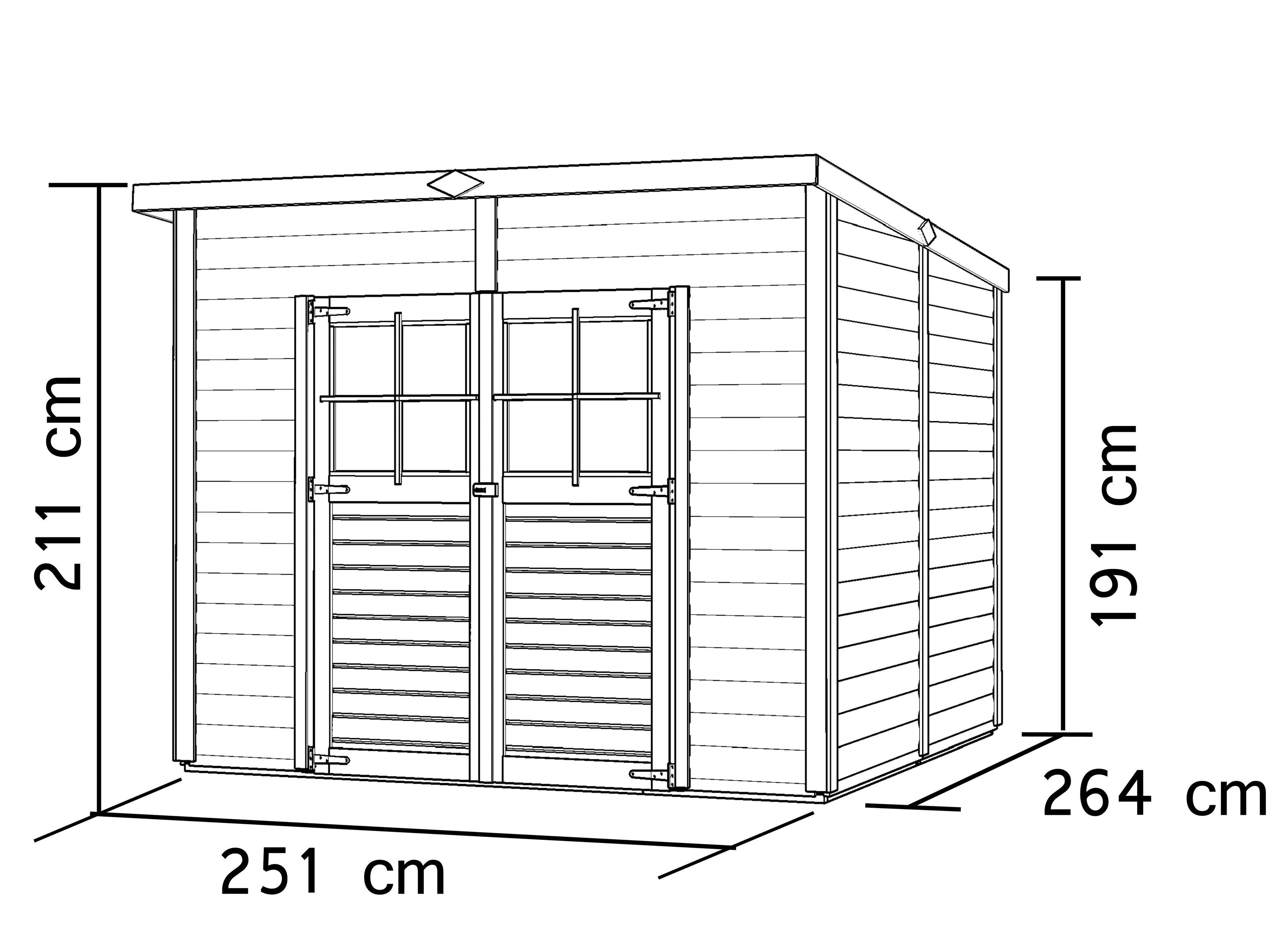 BERTILO Gartenhaus Alster 4, BxT: 251x264 cm