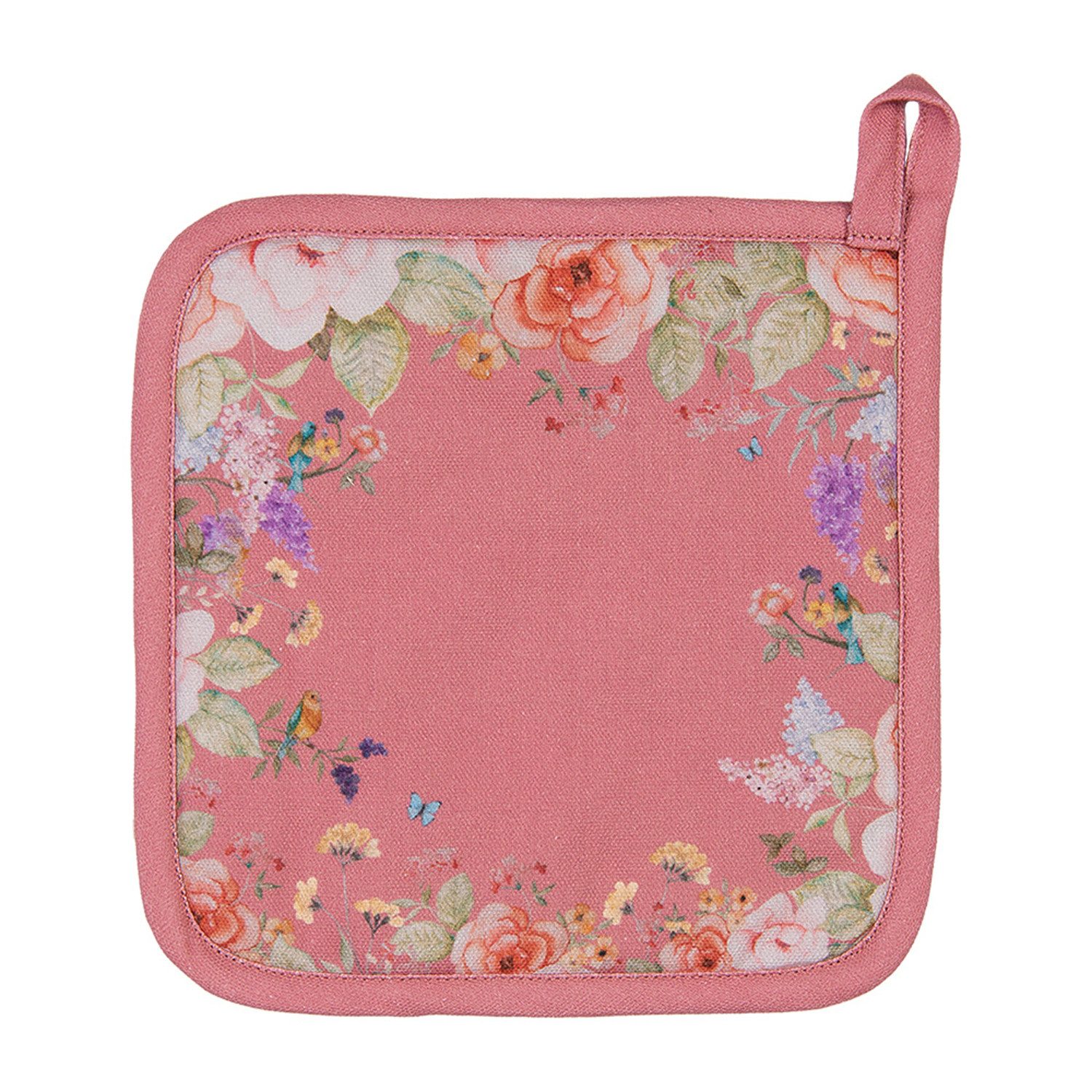 Clayre & Eef Topflappen Floral Fiesta, (2-tlg., 2-teilig), hitzebeständig wattiert Pfannen Untersetzer ca.20x20cm