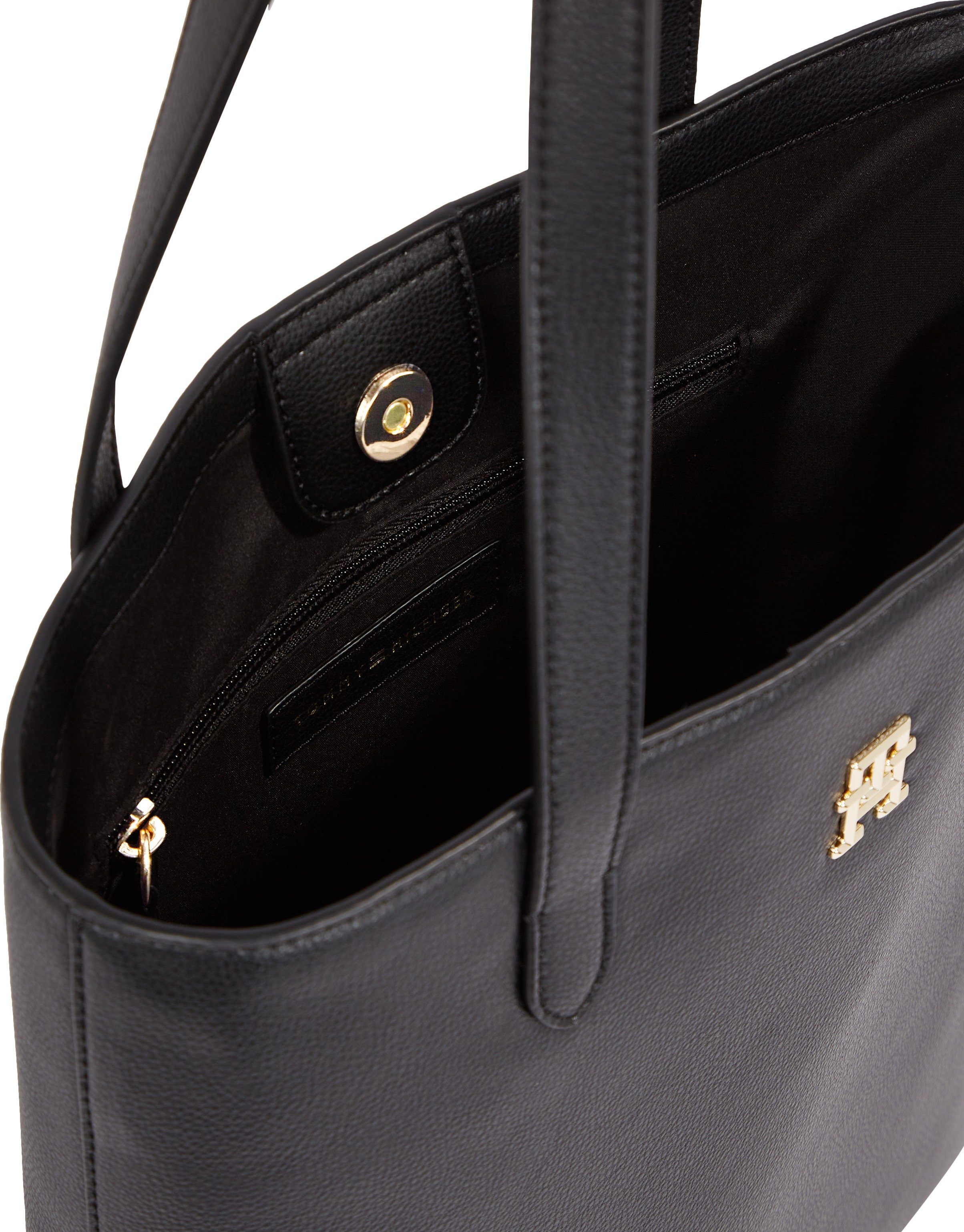 TOTE schwarz vorne SLIM NS, Shopper TH mit TH-Emblem Tommy CASUAL Hilfiger