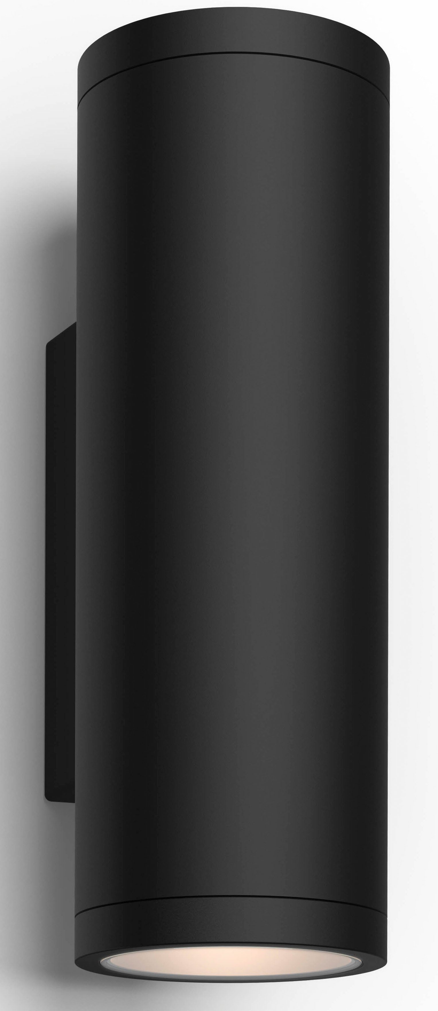 Philips Hue Außen-Wandleuchte White & Color Ambiance Appear Wandleuchte rund schwarz, Abschaltautomatik, Bluetooth, CCT - über Fernbedienung, Dimmfunktion, Farbsteuerung, Farbwechsel, Leuchtdauer einstellbar, Memoryfunktion, Nachtlichtfunktion, RGB, Smart Home, Timerfunktion, dimmbar über Fernbedienung, erweiterbar, mehrere Helligkeitsstufen, LED fest integriert, RGB, Outdoor