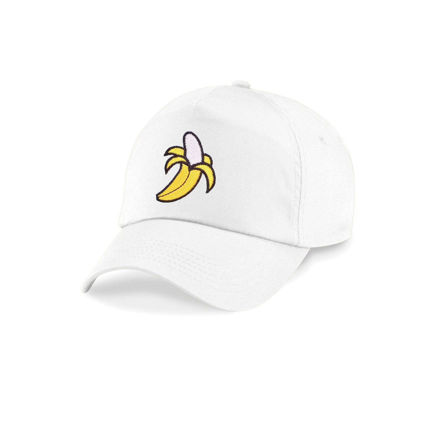 Blondie & Brownie Baseball Cap Kinder Baseballcap mit gesticktem Bananenpatch und Fruchtmotiv Fruchtiger Bananen Kult im Retrolook