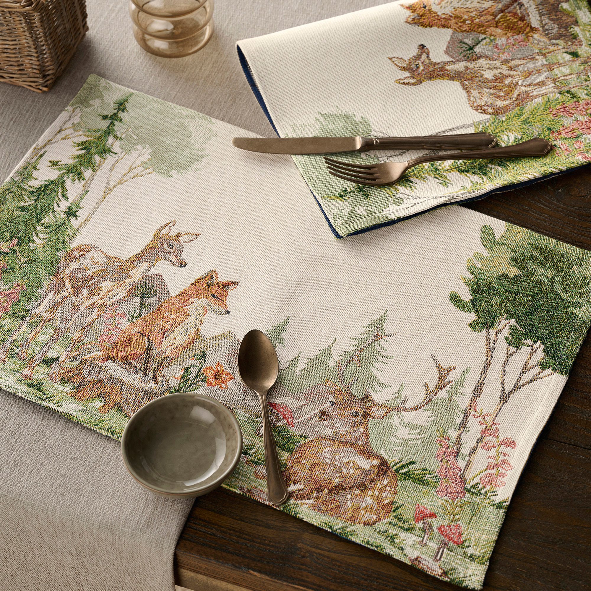 sander table + home Platzset Tischset "Huron" 2er-Pack, Gobelin Motiv: Tiere