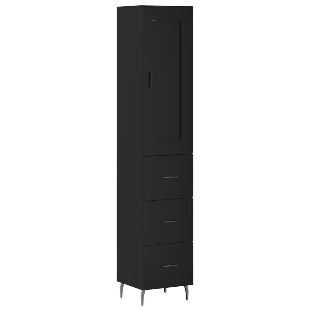 Holzwerksto Hochschrank Kleiderschrank Schwarz Regal cm Schrank vidaXL 34,5x34x180 Highboard