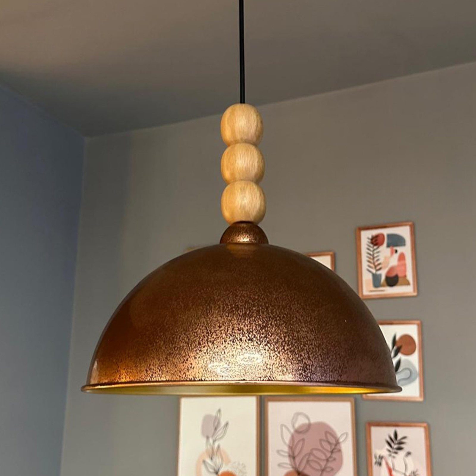 Bamyum Pendelleuchte Pendelleuchte Yimpi Wulst Metall Ø30cm, Modern Hängelampe, ohne Leuchtmittel
