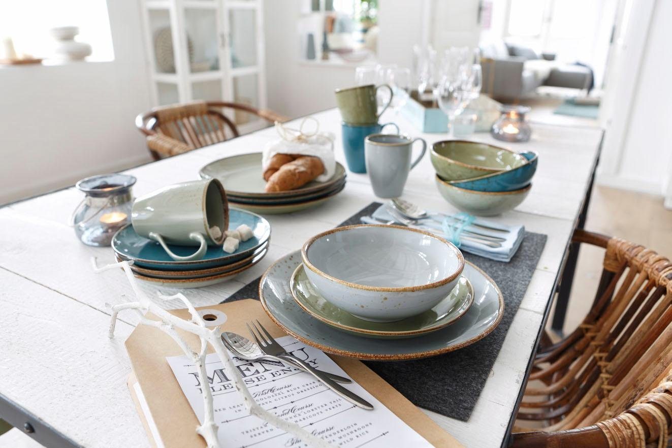 creaTable Kombiservice Geschirr-Set NATURE COLLECTION (16-tlg), 4 Personen, Steinzeug, Service, harmonische Naturglasur, 16 Teile, für 4 Personen – Bild 5 von 5
