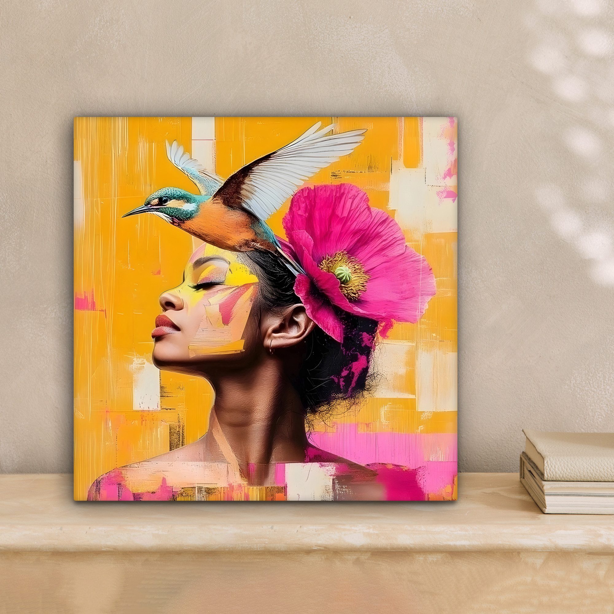 OneMillionCanvasses® Leinwandbild Vogel - Frau - günstig online kaufen