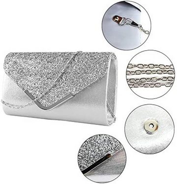 GelldG Umhängetasche Damen Clutch Glitzer Elegant Abendtasche Glänzend Handtasche, Im praktischen Design