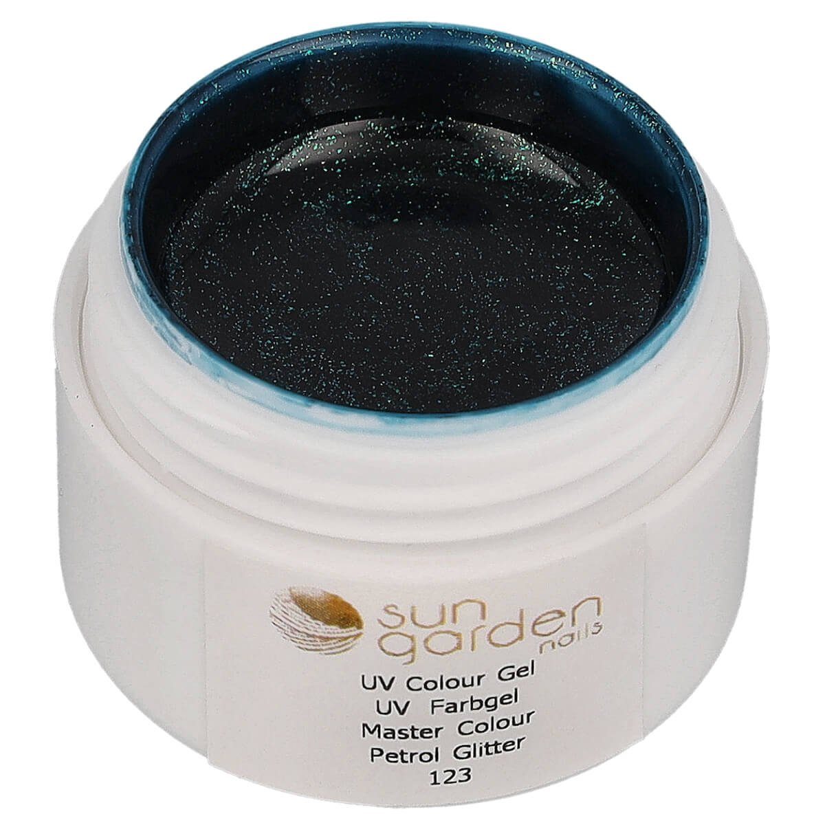 5 Sun N°123 UV-Gel ml Color Nails Gel Garden Petrol - UV Glitter Farbgel Master -