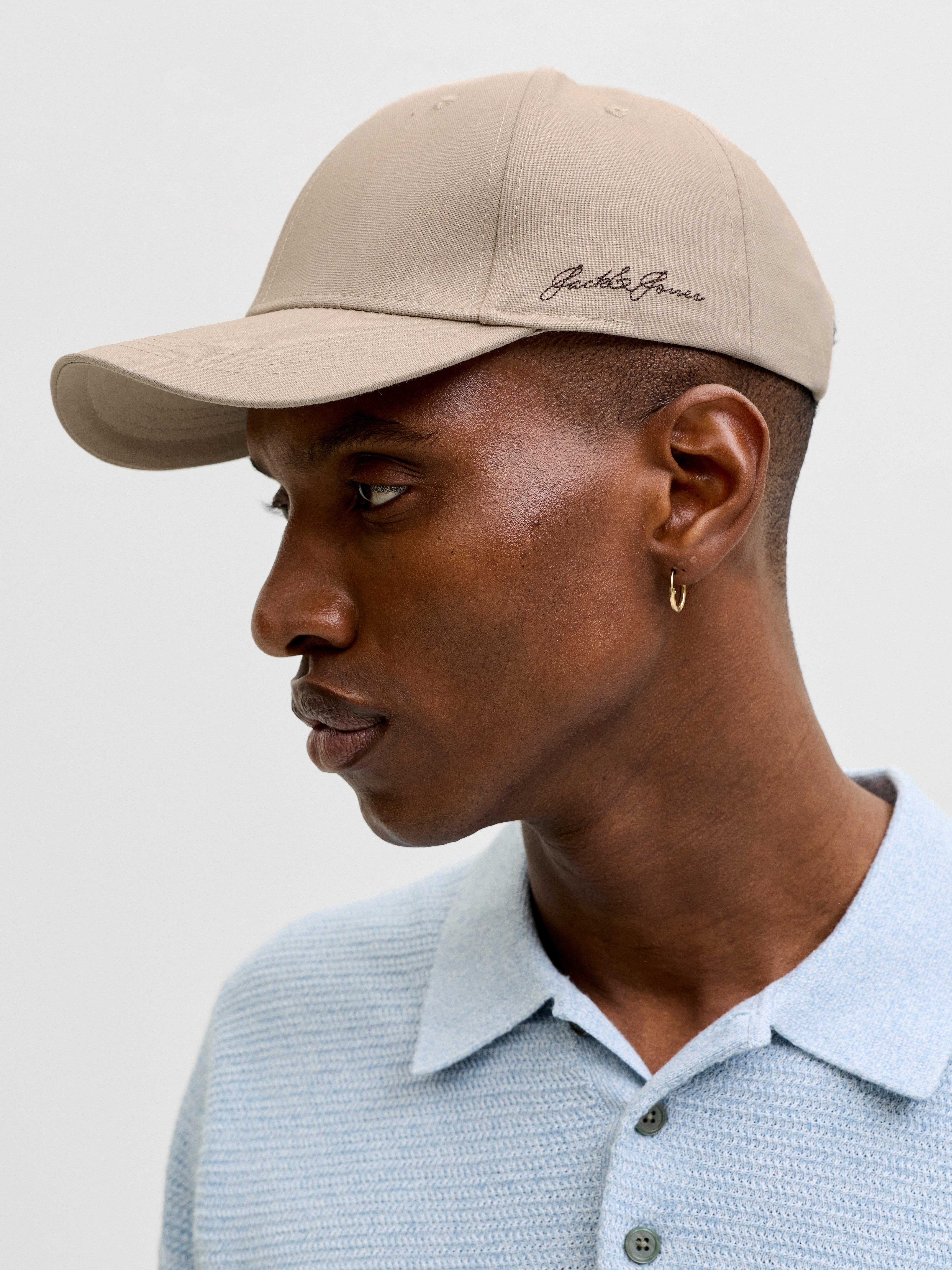 Jack & Jones Baseball Cap JACBASE LOUIS LINEN BLEND CAP SN mit Branding