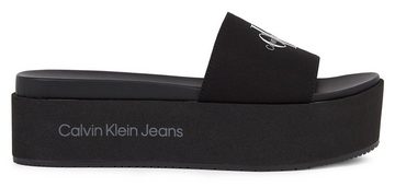 Calvin Klein Jeans FLATFORM SANDAL MET Pantolette, Plateau, Sommerschuh, Schlappen mit Plateau