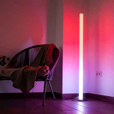 etc-shop LED Stehlampe, LED-Leuchtmittel fest verbaut, Design RGB LED Steh Leuchte Stand Lampe Farbwechsler Strahler