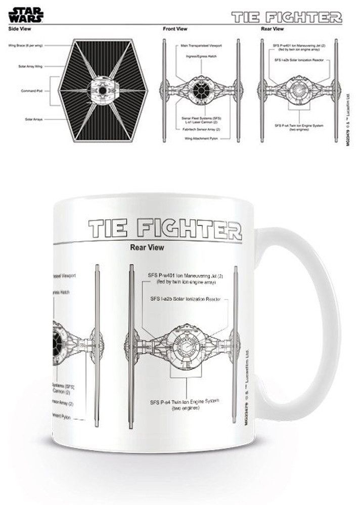 Tasse Star Wars - Lizenz Tassen - Tie Fighter Sketch