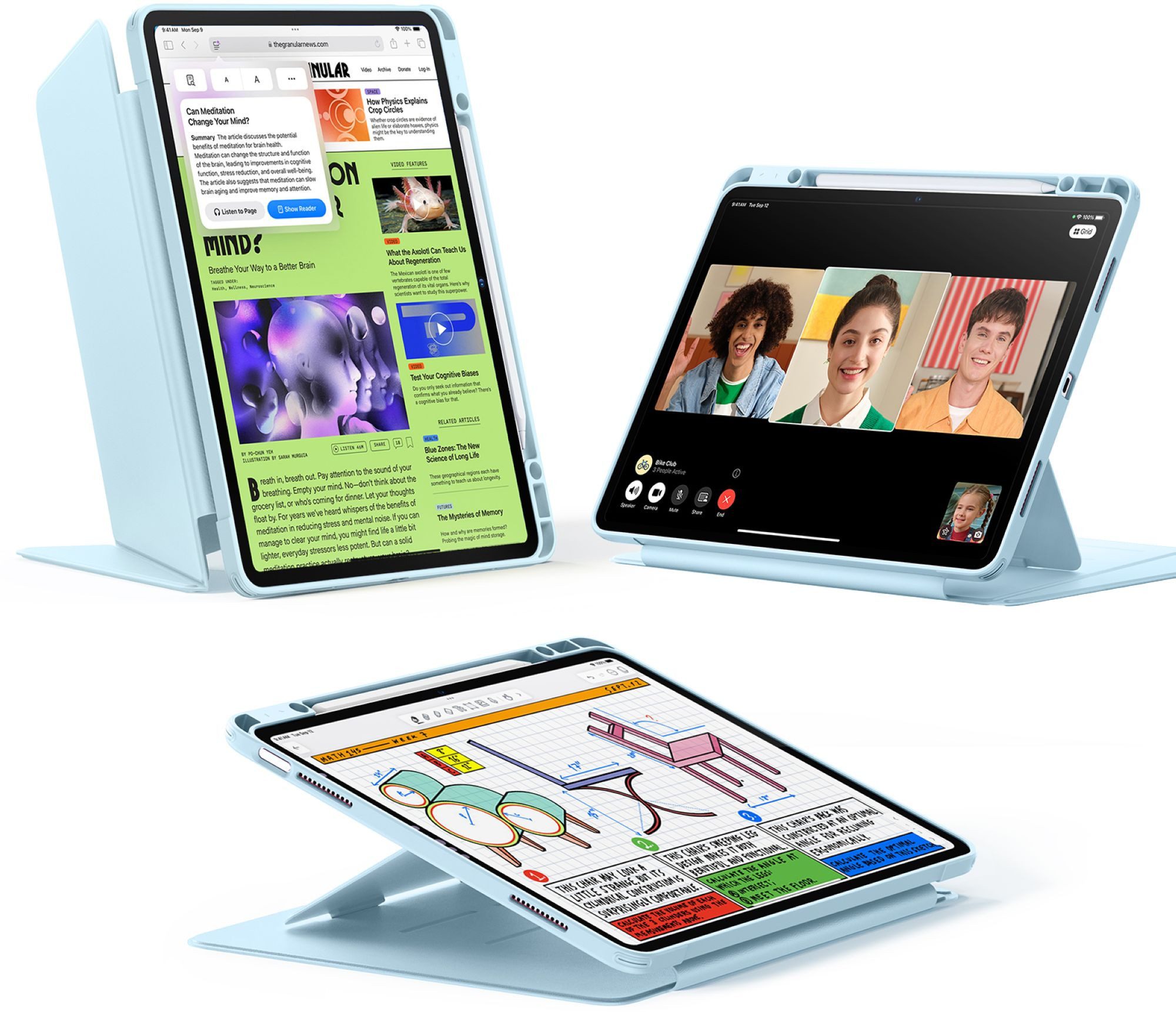 ESR Tablet-Hülle Flip Hybrid Case Apple iPad Air 13" (M4 2026 & M3 2025 & M2 2024) 13", 3 Querformat-Modi, "Wake-/Sleep-" Funktion