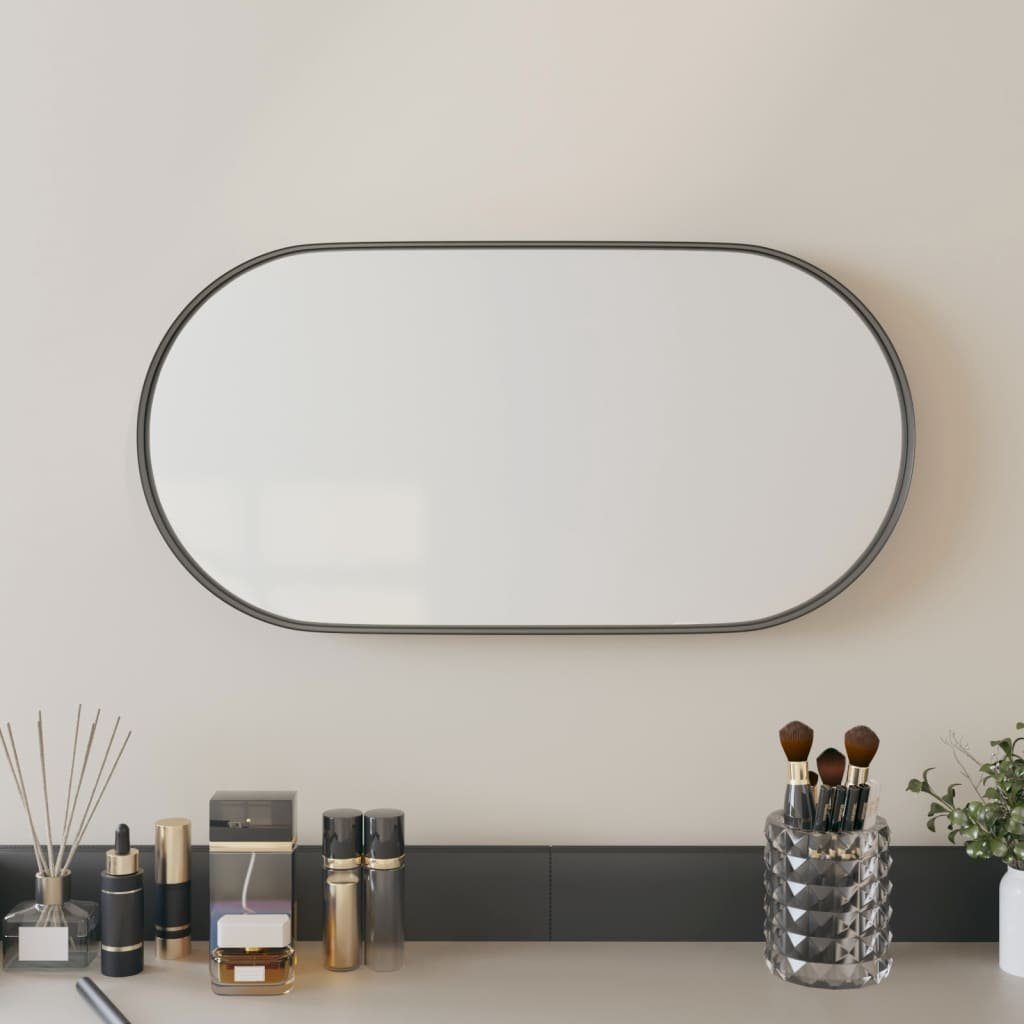 furnicato Wandspiegel Schwarz 20x40 cm Oval | Wandspiegel