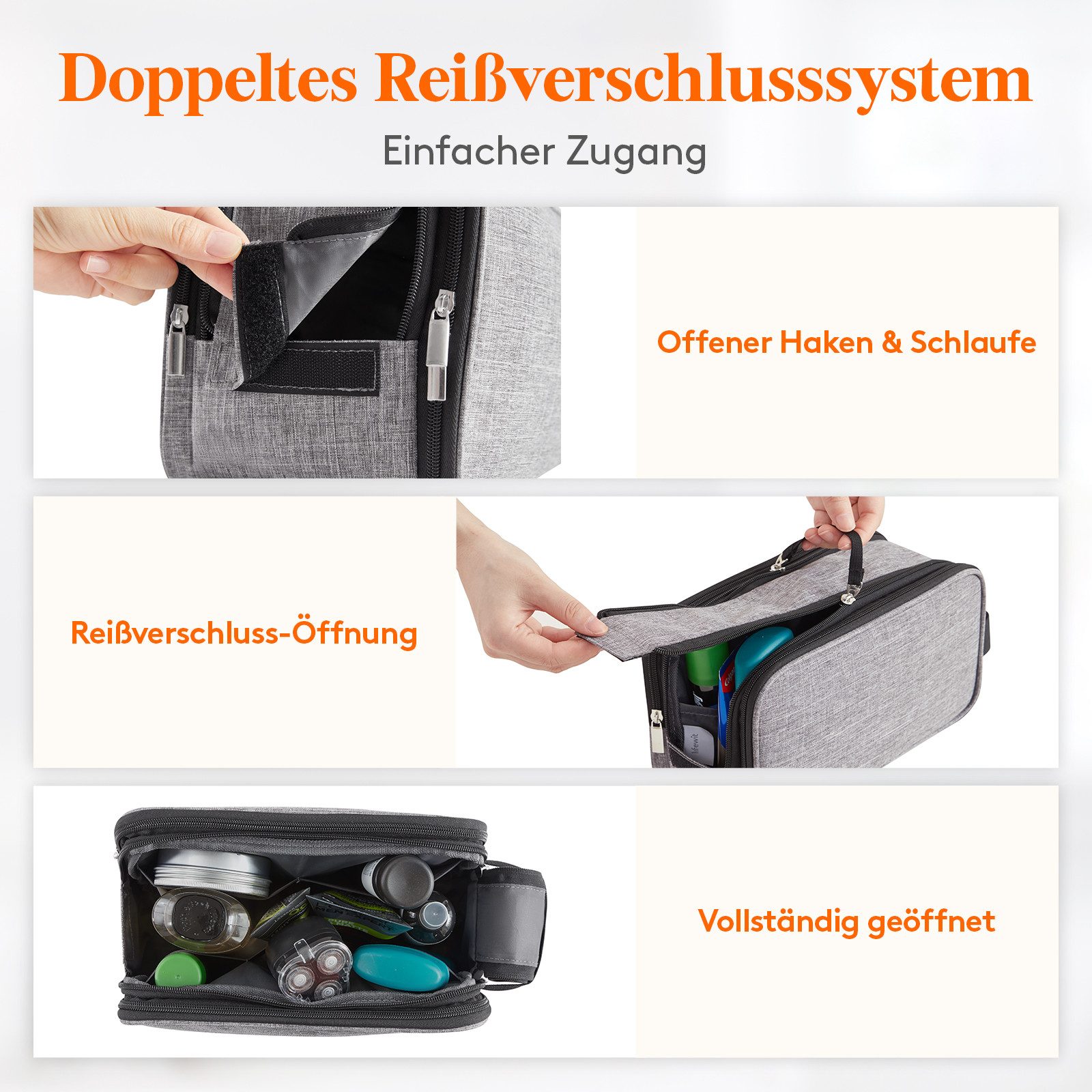 Lifewit Kulturbeutel Herren Kulturtasche Herren Kosmetiktasche,  Organizer Waschtasche